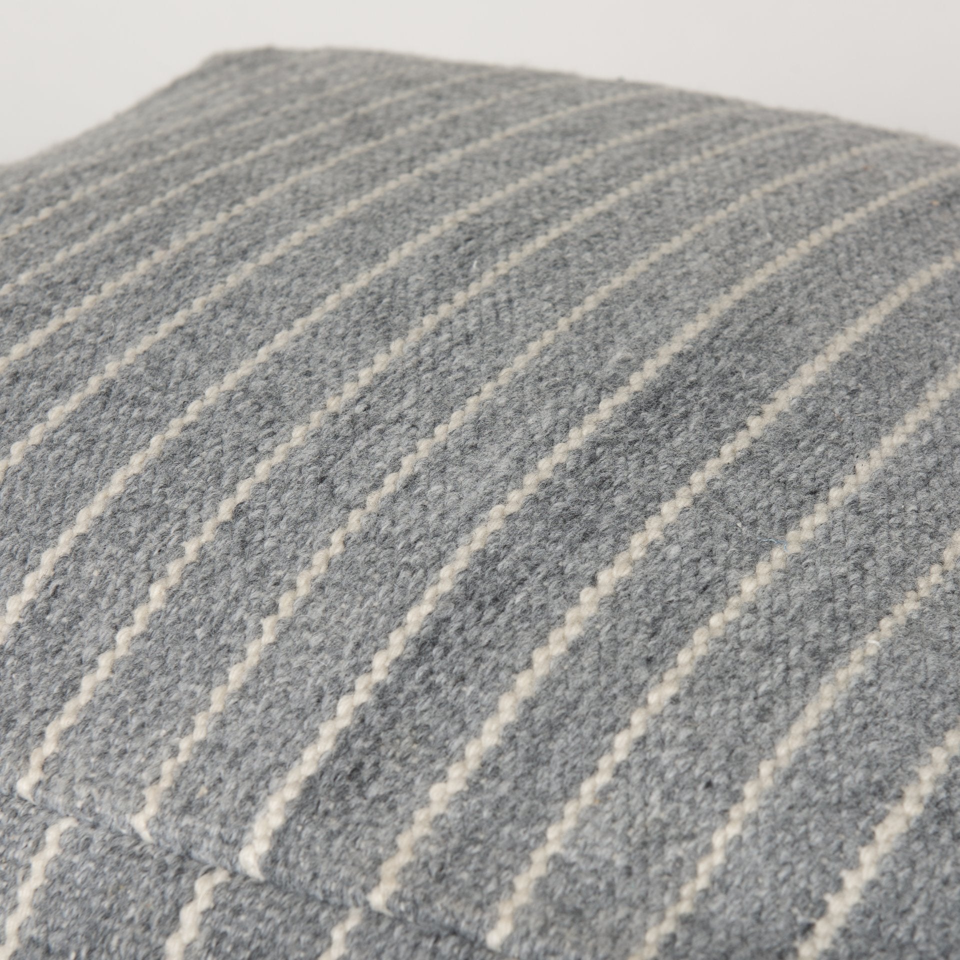 Kensie Large Blue Striped Pouf - Central Designs