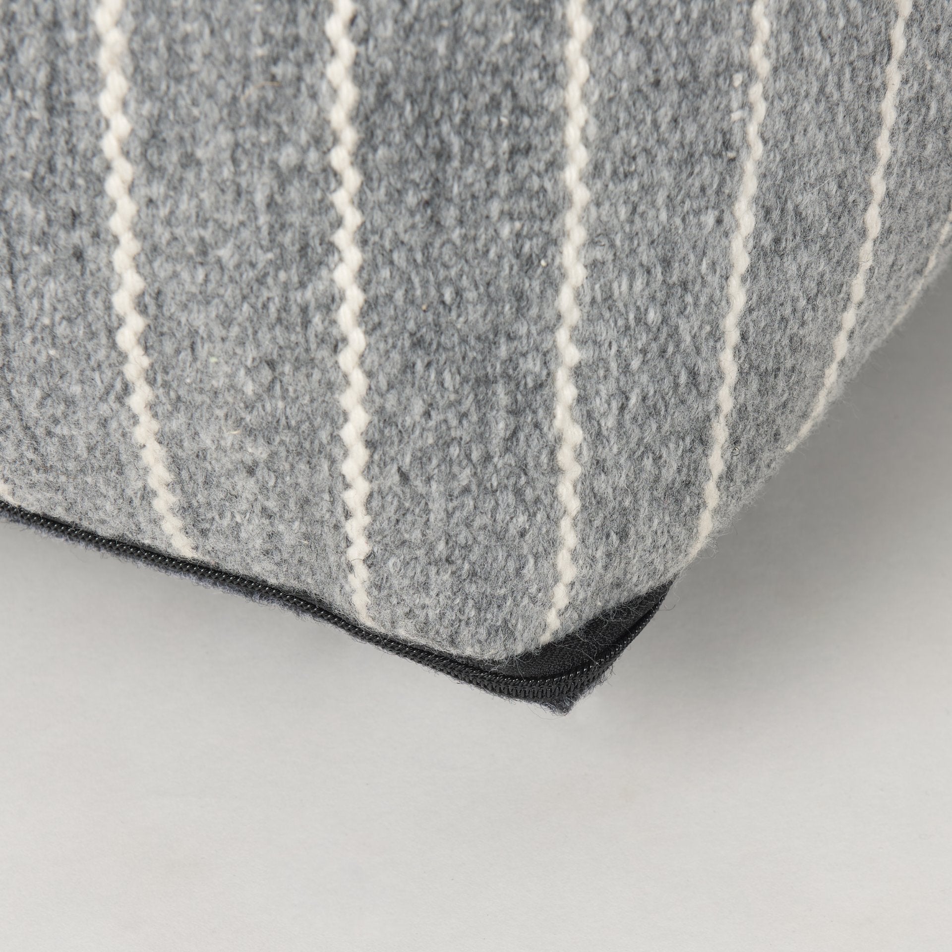 Kensie Large Blue Striped Pouf - Central Designs