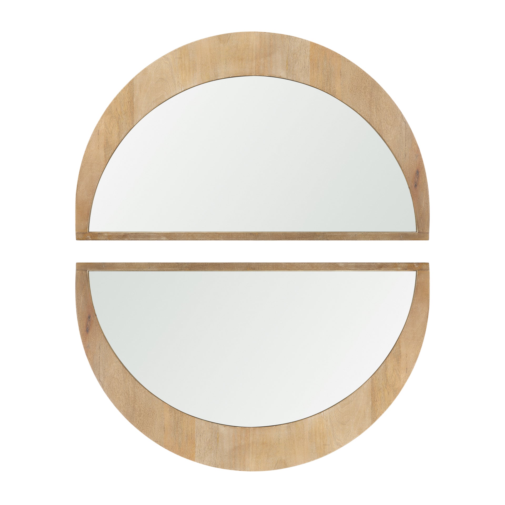 Celeste Light Brown Wood Small Mirror - Central Designs