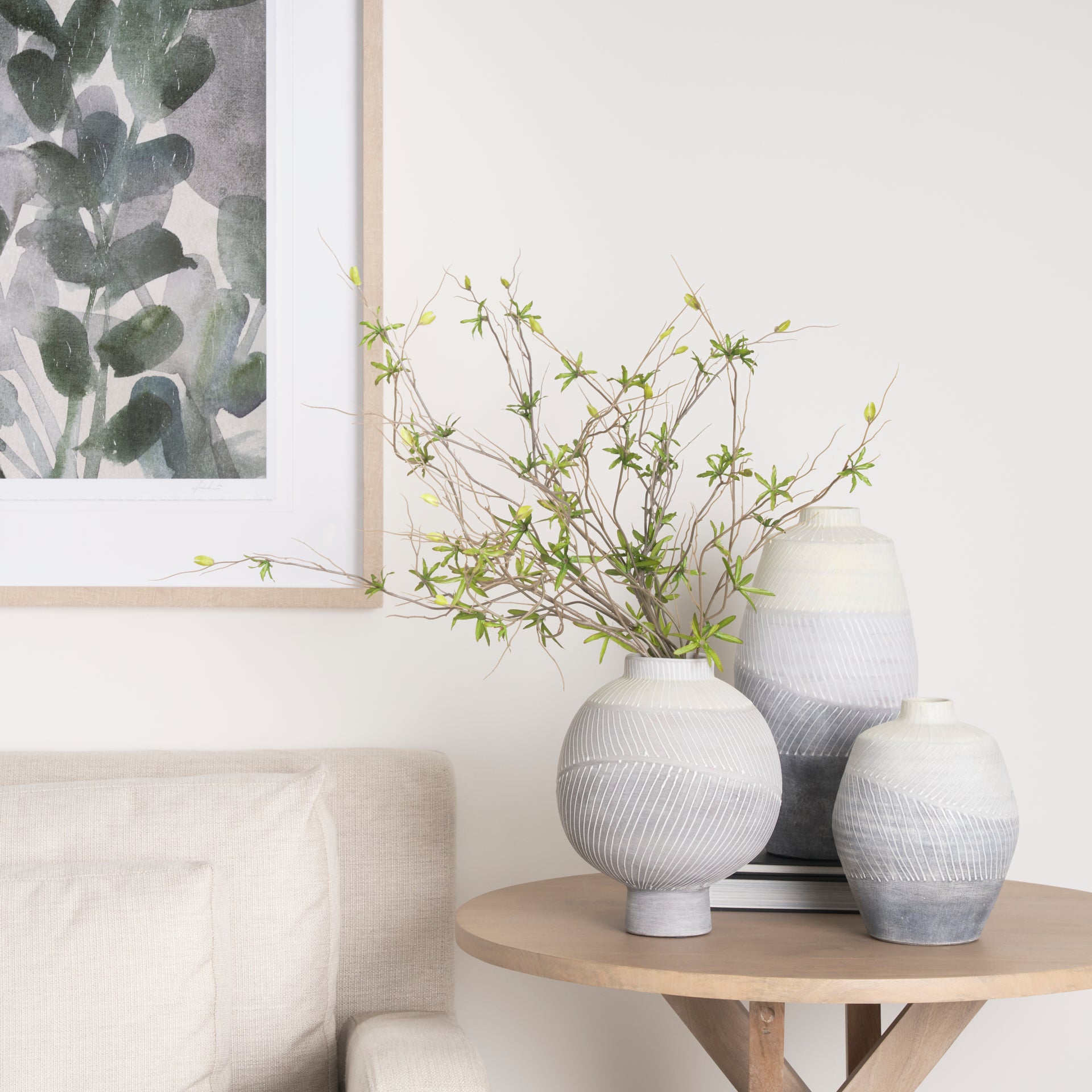 Blume 10H Off - White w/ Gray Textured Vase - Central Designs