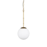 Edie Brushed Gold Metal w/ Frosted Glass Globe 1 - Light Pendant - Central Designs