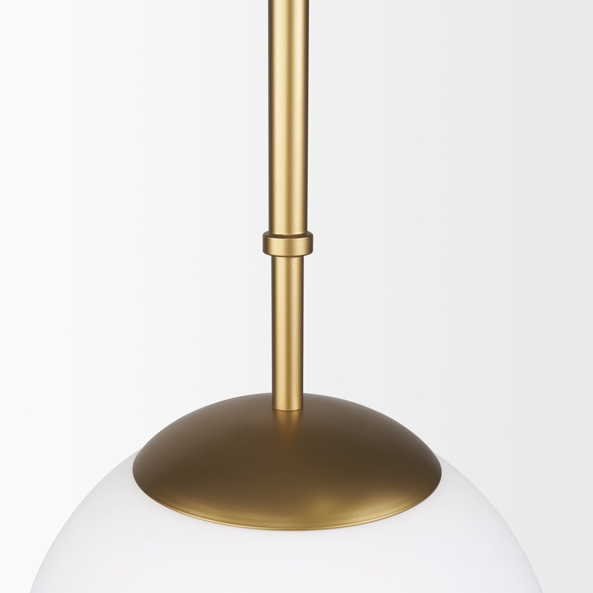 Edie Brushed Gold Metal w/ Frosted Glass Globe 1 - Light Pendant - Central Designs