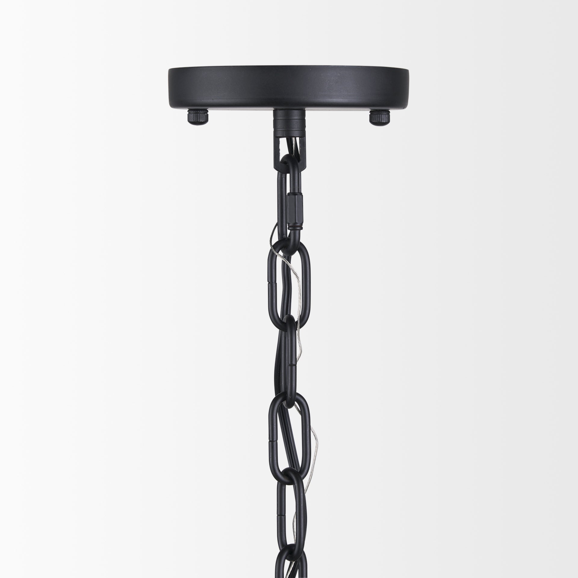 Edie Matte Black Metal w/ Frosted Glass Globe 1 - Light Pendant - Central Designs