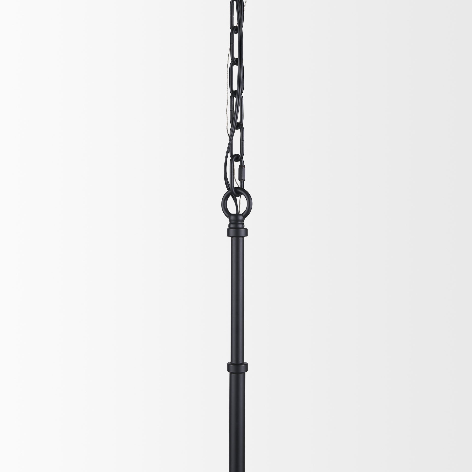 Edie Matte Black Metal w/ Frosted Glass Globe 1 - Light Pendant - Central Designs