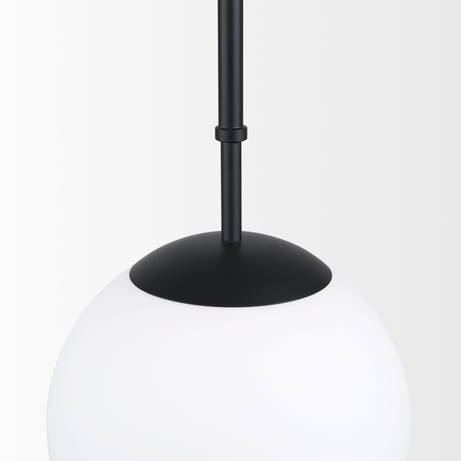 Edie Matte Black Metal w/ Frosted Glass Globe 1 - Light Pendant - Central Designs