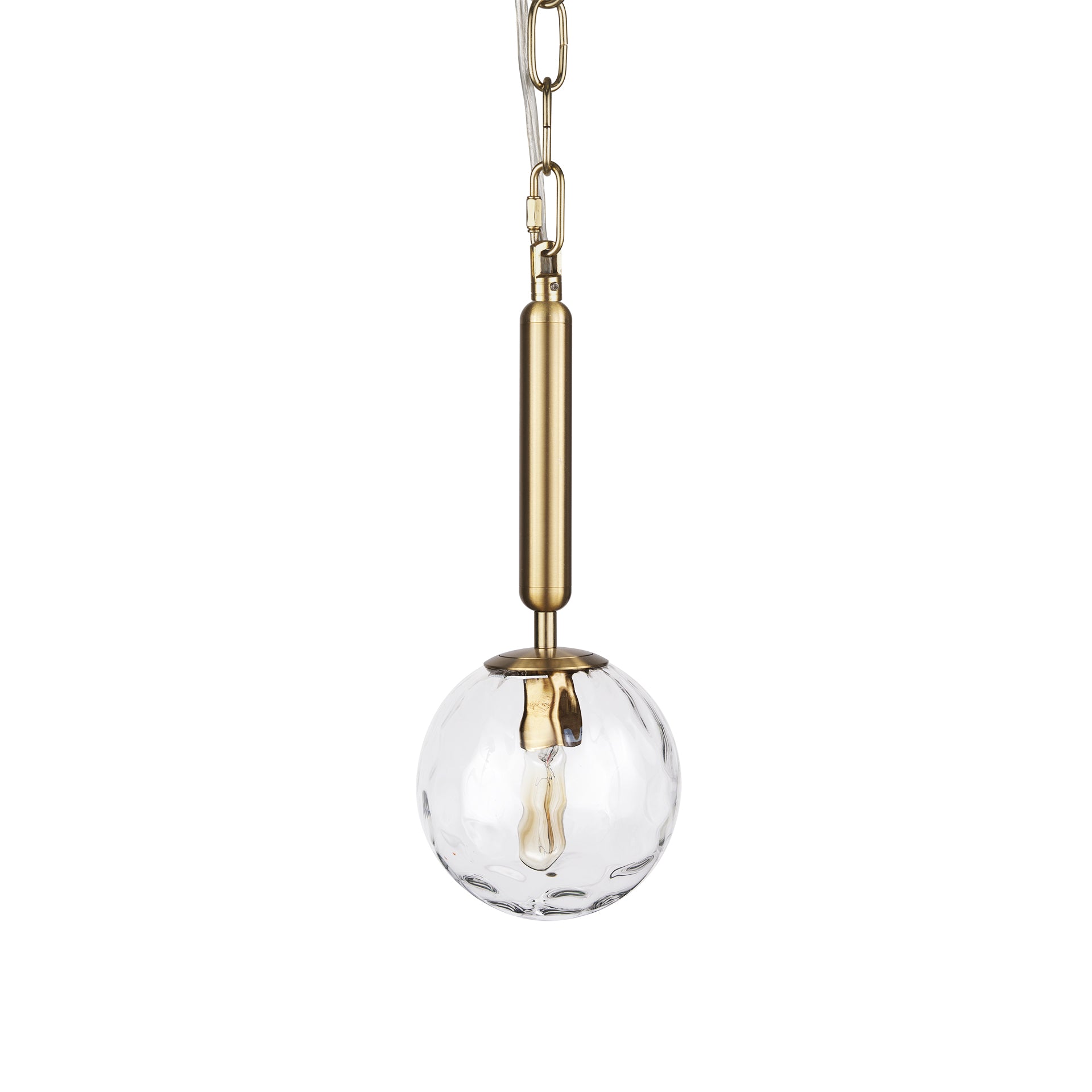 Britton Gold Metal w/ Clear Glass Globe 1 - Light Pendant Light - Central Designs