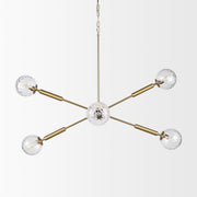 Britton Gold Metal w/ Clear Glass Globes 6 - Light Chandelier - Central Designs