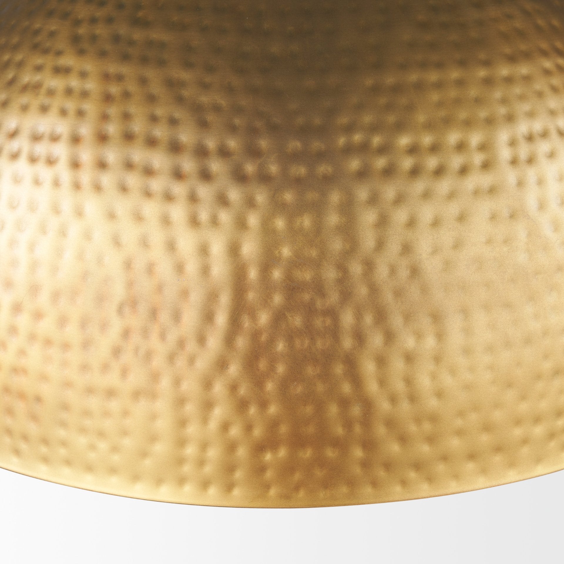 Karina 24" Round Brass - tone Hammered Metal Dome Pendant Light - Central Designs