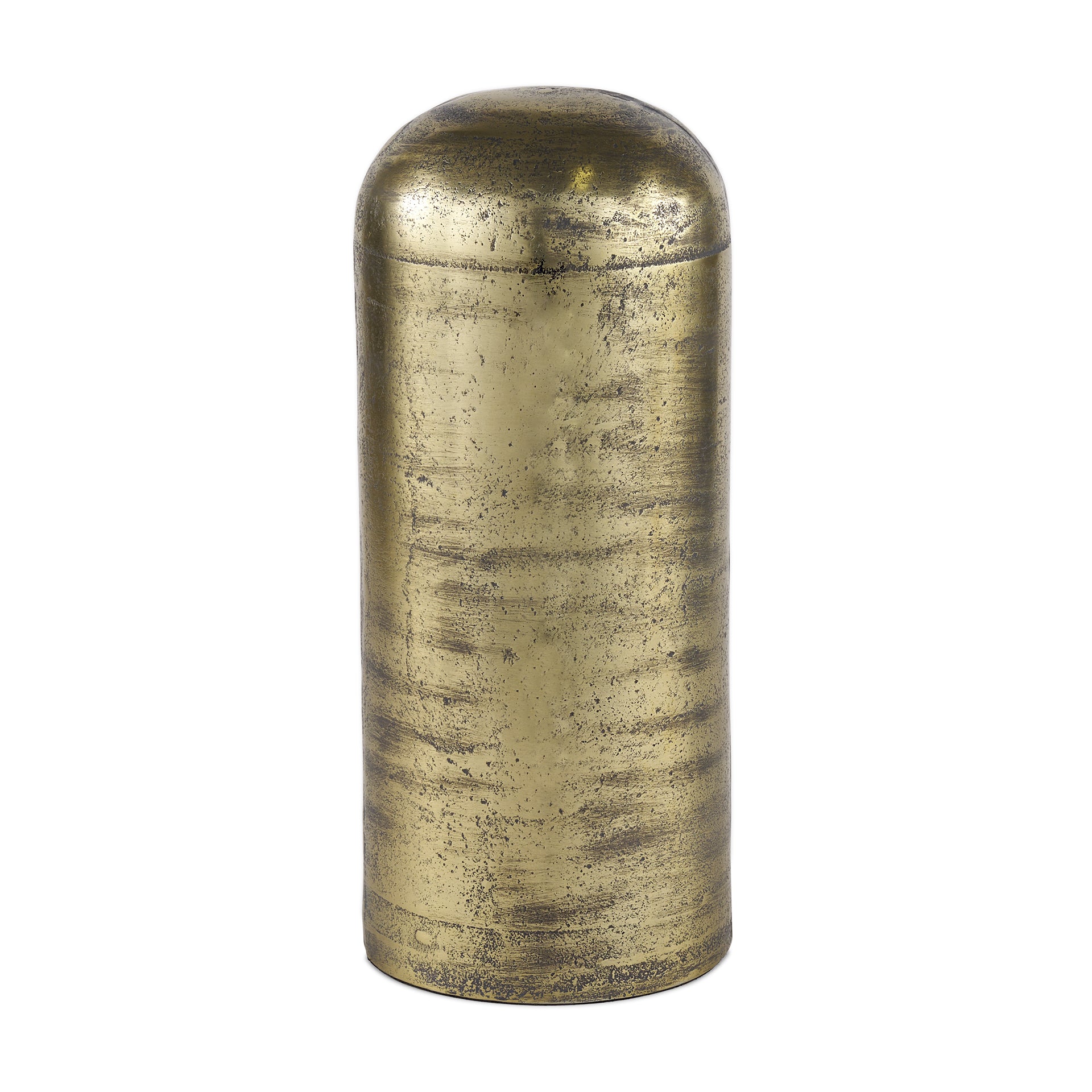 Quonset Extra Tall Brass Finished Aluminum Metal Pillar Object - Central Designs
