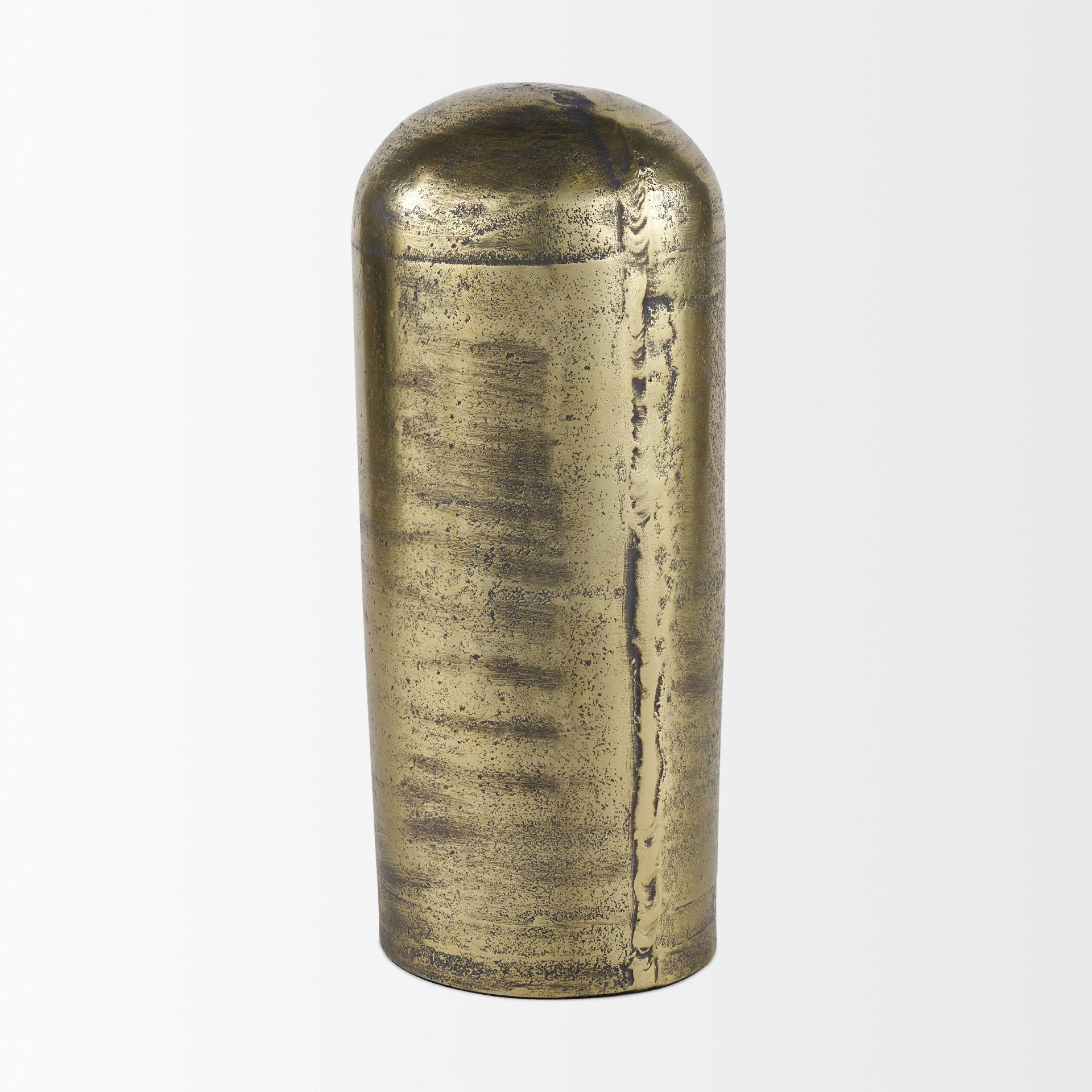 Quonset Extra Tall Brass Finished Aluminum Metal Pillar Object - Central Designs