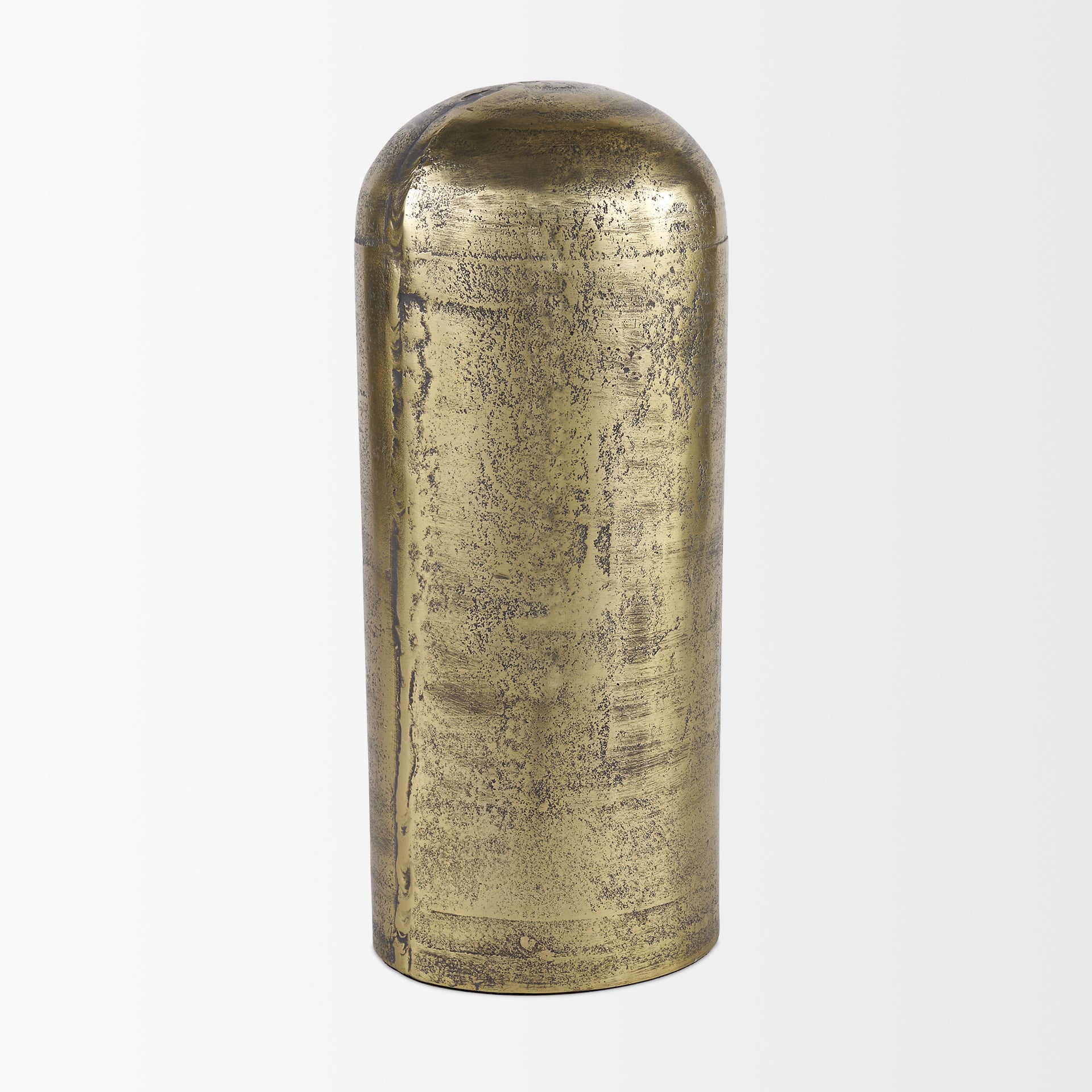 Quonset Extra Tall Brass Finished Aluminum Metal Pillar Object - Central Designs