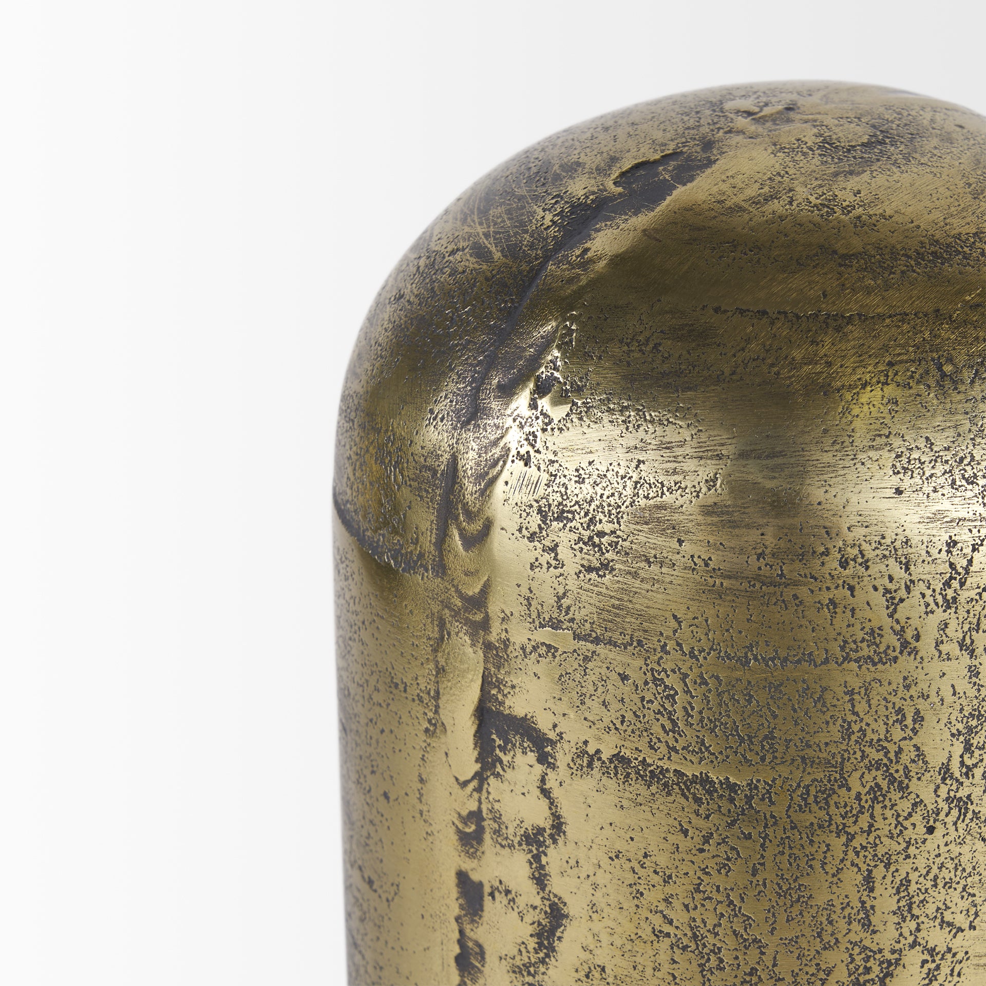 Quonset Extra Tall Brass Finished Aluminum Metal Pillar Object - Central Designs