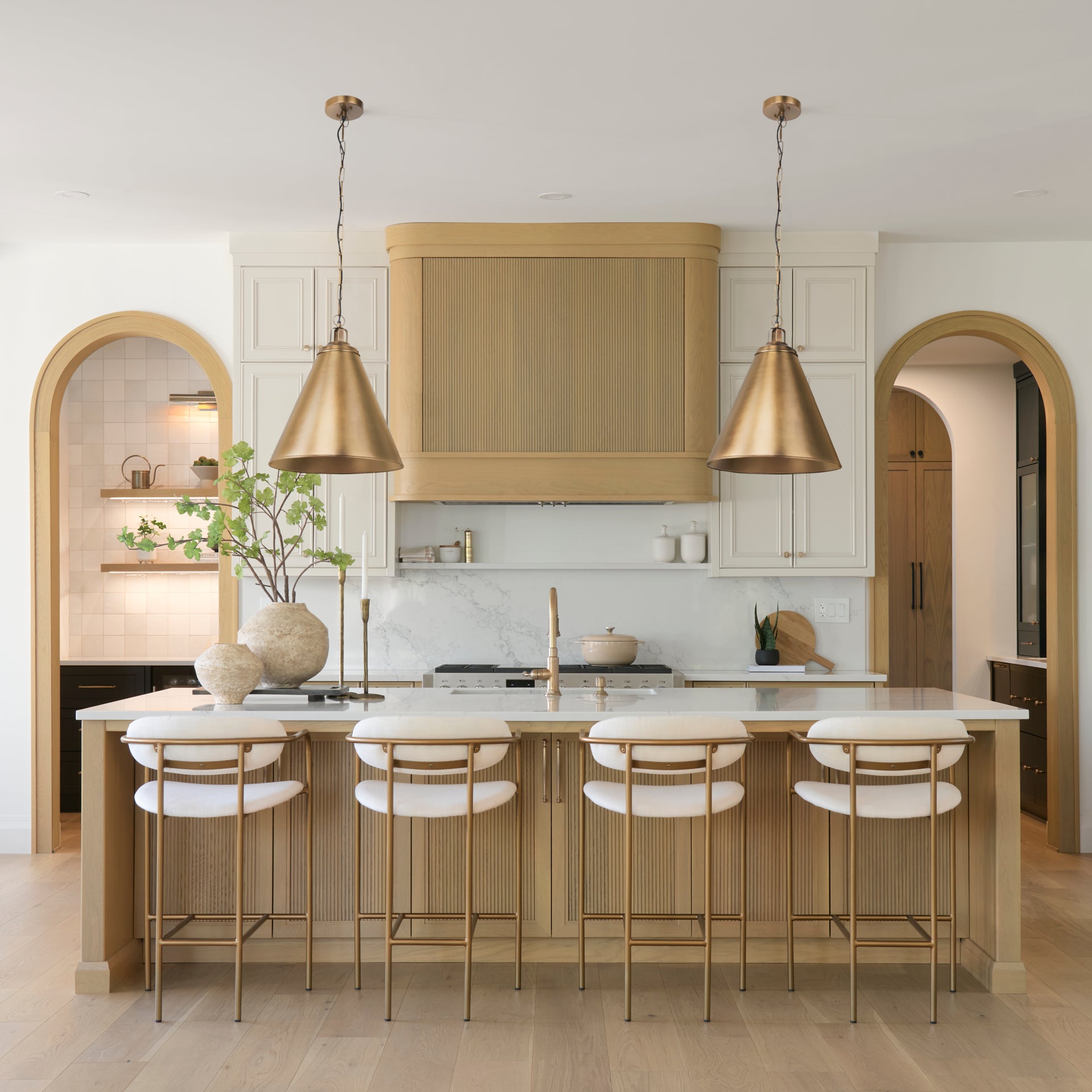 Fenton 18.0L x 18.0W x 23.0H Gold W/Gold Accents Pendant Light - Central Designs