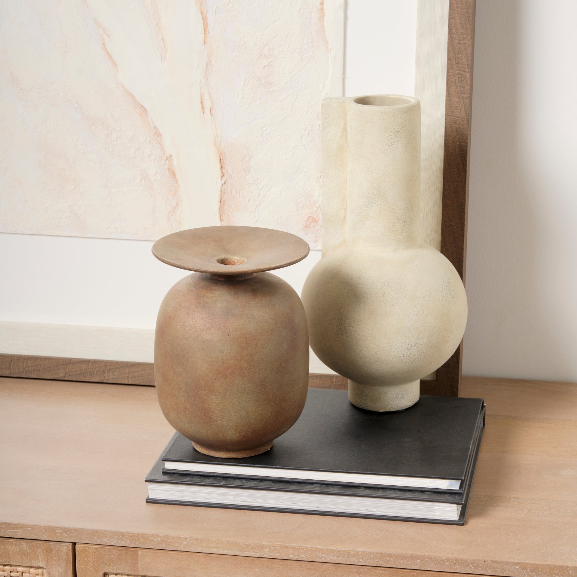 Rylee 7.7H Medium Brown Ceramic Vase - Central Designs