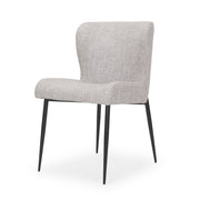 Hartt Dining Chair W/ Matte Black Metal Frame and Gray Fabric - Central Designs