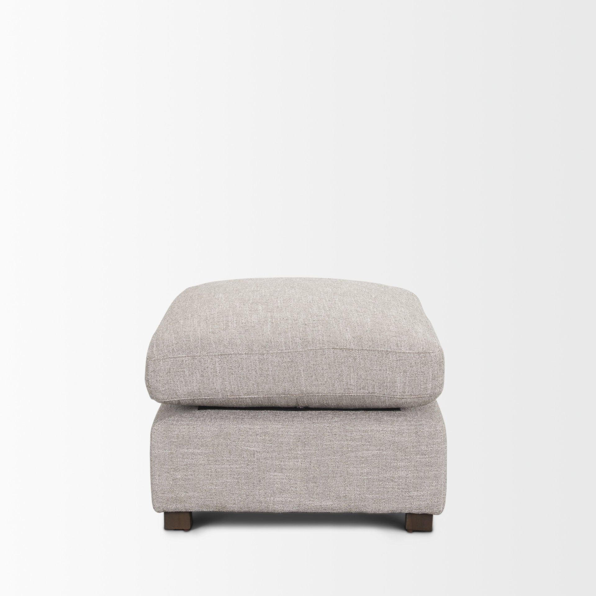 Halston Small Ottoman Light Gray Performance Fabric - Central Designs
