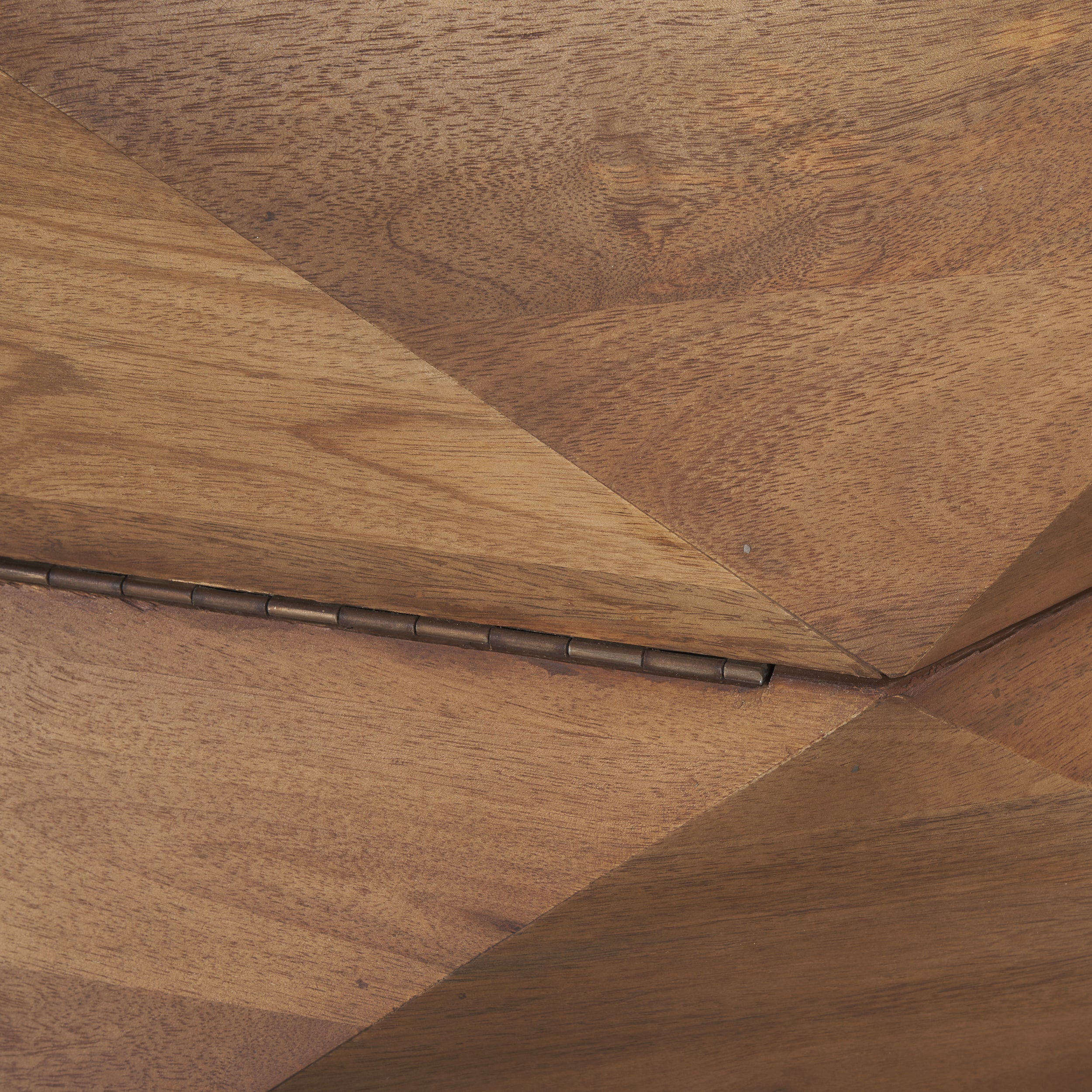 Arreto Hexagonal Hinged Solid Wood Top and Base Coffee Table