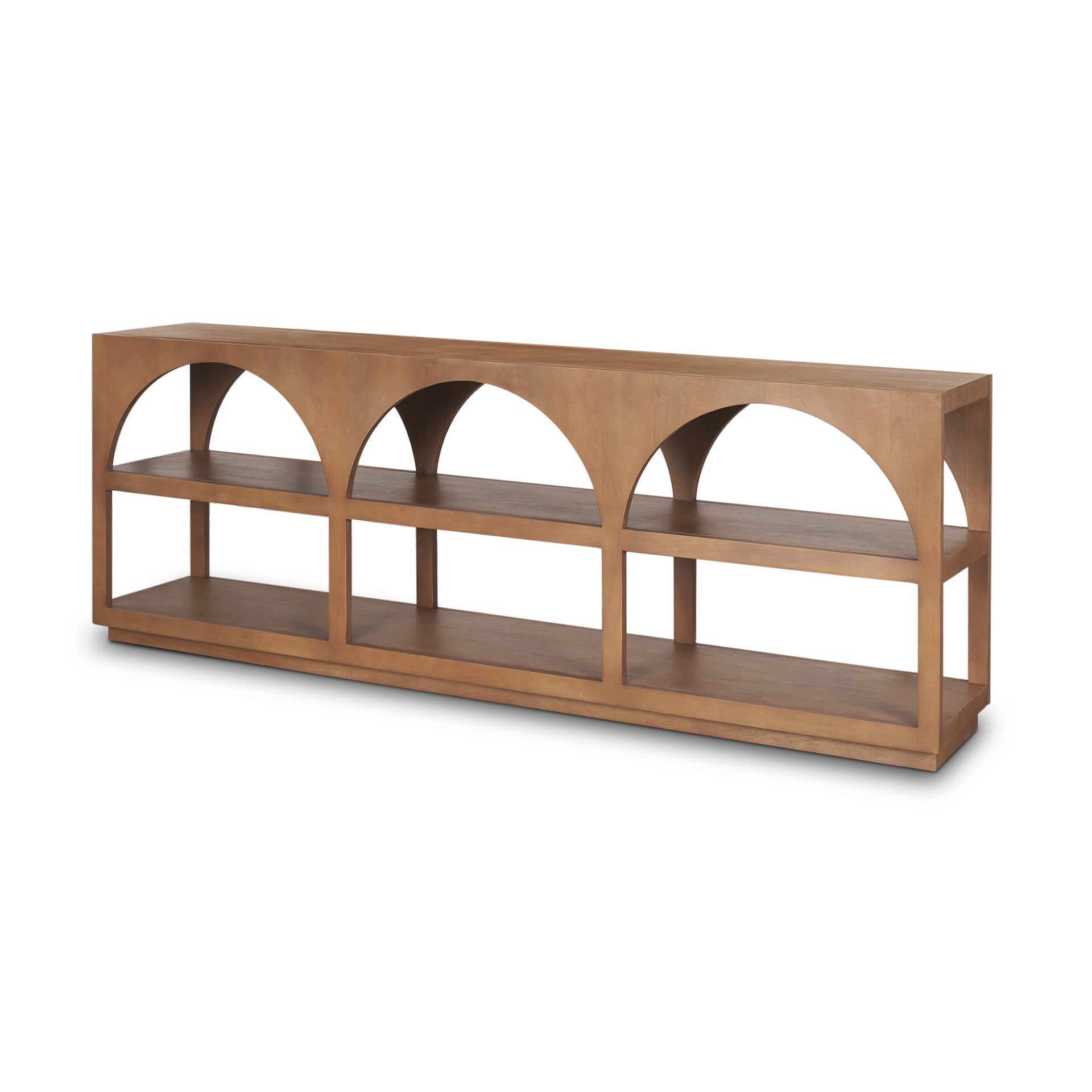 Bela Large Arched Console Table Medium Brown Wood - Central Designs