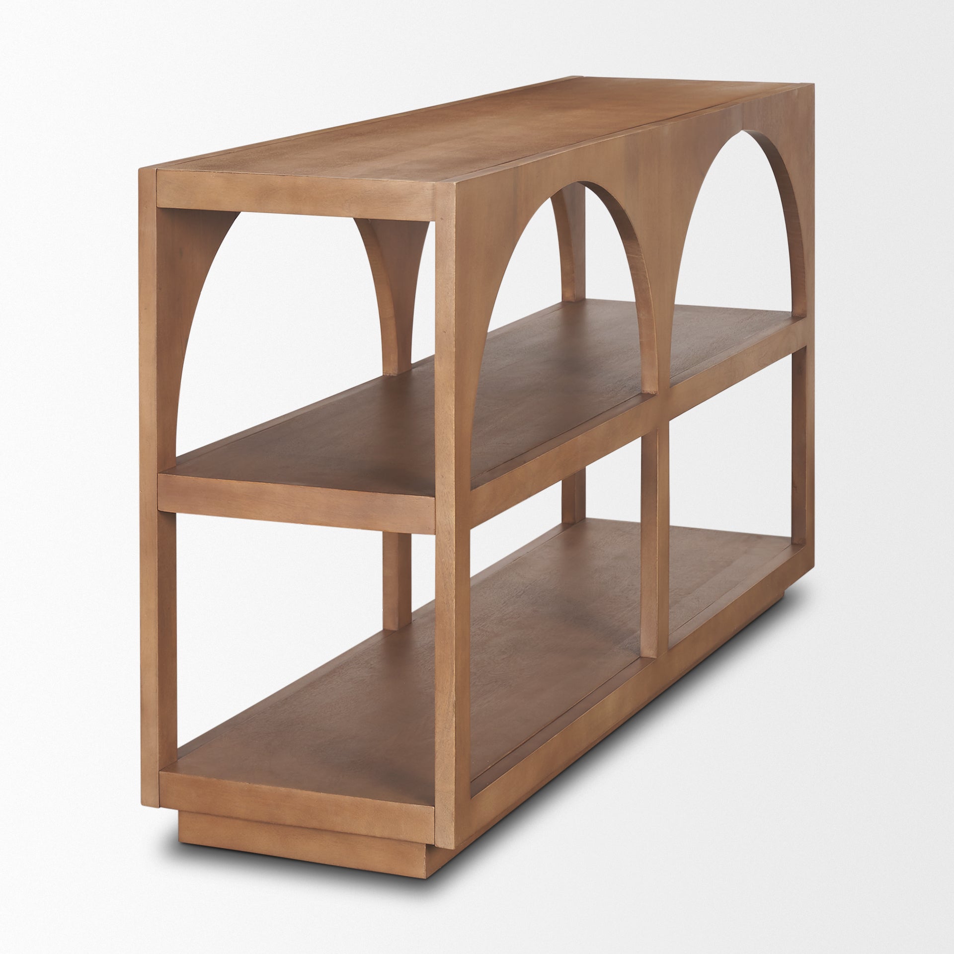Bela Small Arched Console Table Medium Brown Wood - Central Designs