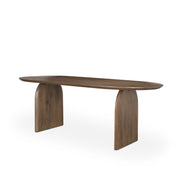Isla Oval Dining Table w/Dark Brown Wood Top & Arched Legs - Central Designs