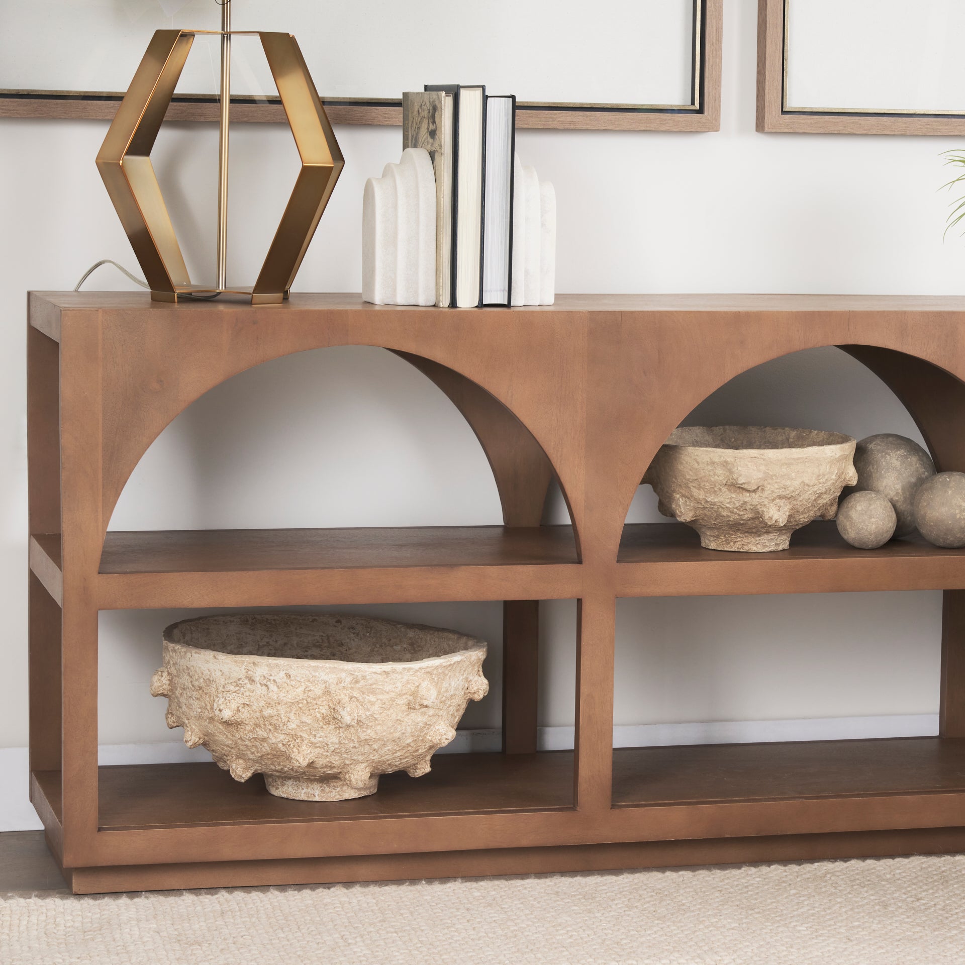 Sonam Set of 2 Beige Paper Mache Spiked Bowls