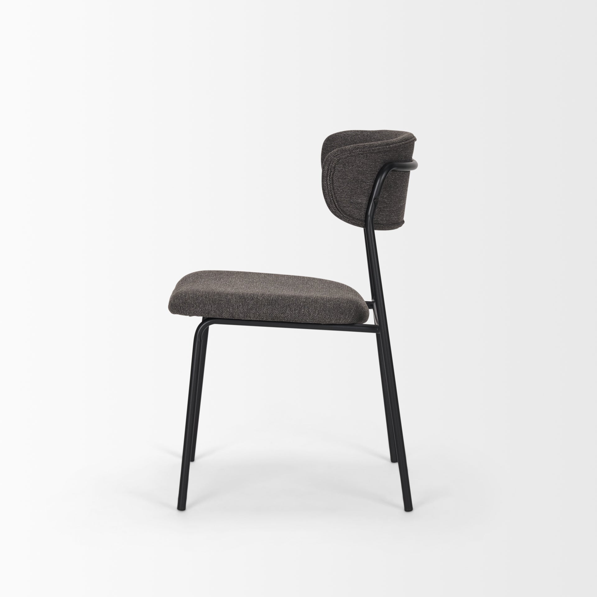 Corey Dining Chair w/ Gray Fabric & Matte Black Metal