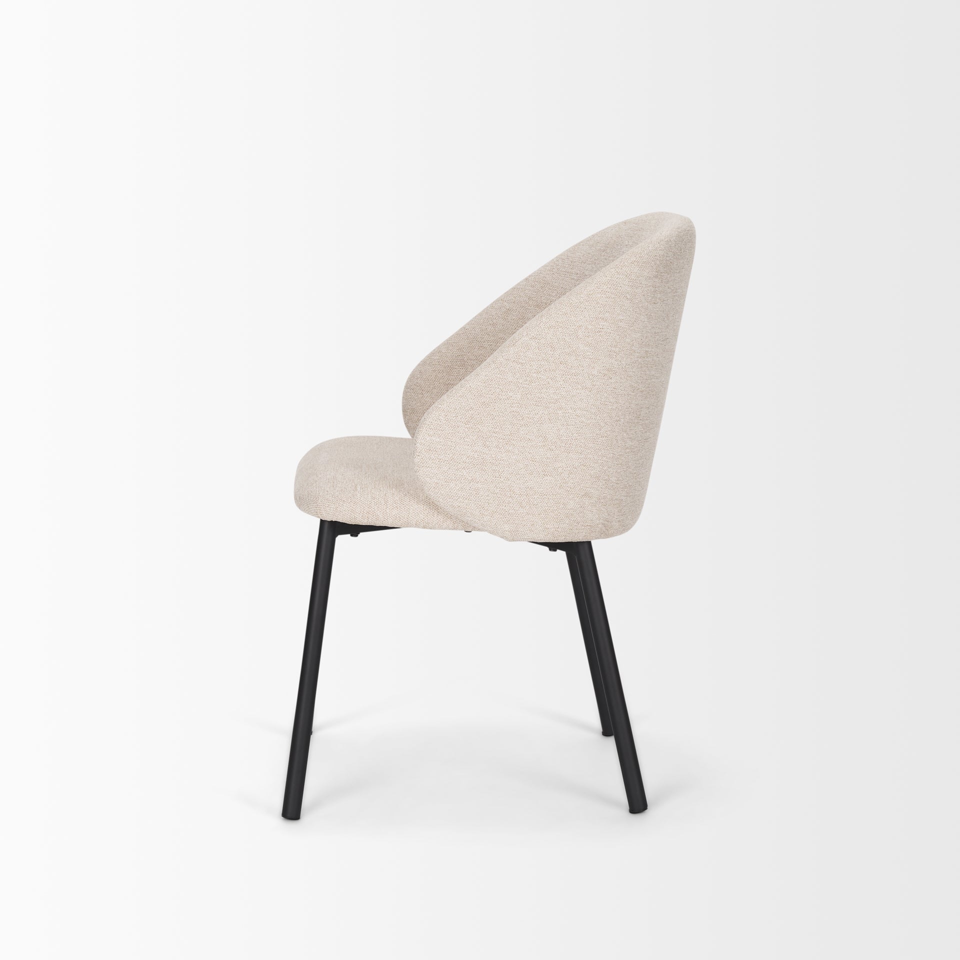 Shannon Dining Chair w/ Oatmeal Fabric & Matte Black Metal - Central Designs