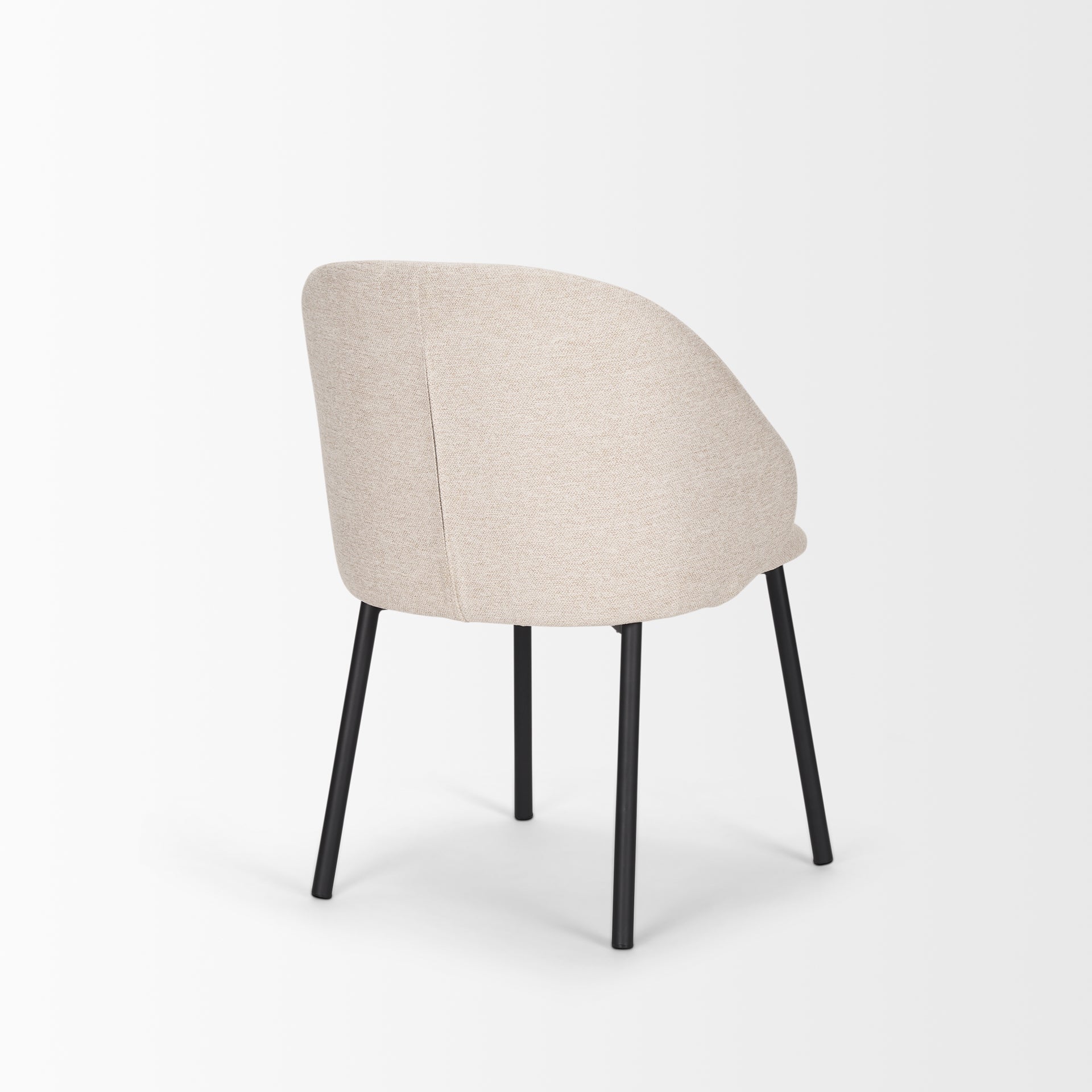 Shannon Dining Chair w/ Oatmeal Fabric & Matte Black Metal - Central Designs