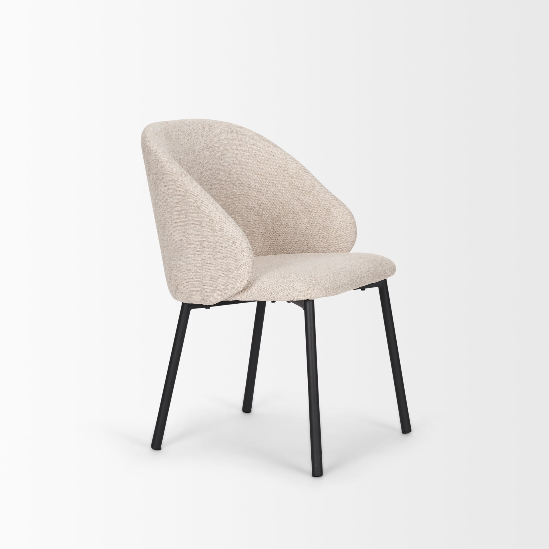 Shannon Dining Chair w/ Oatmeal Fabric & Matte Black Metal - Central Designs