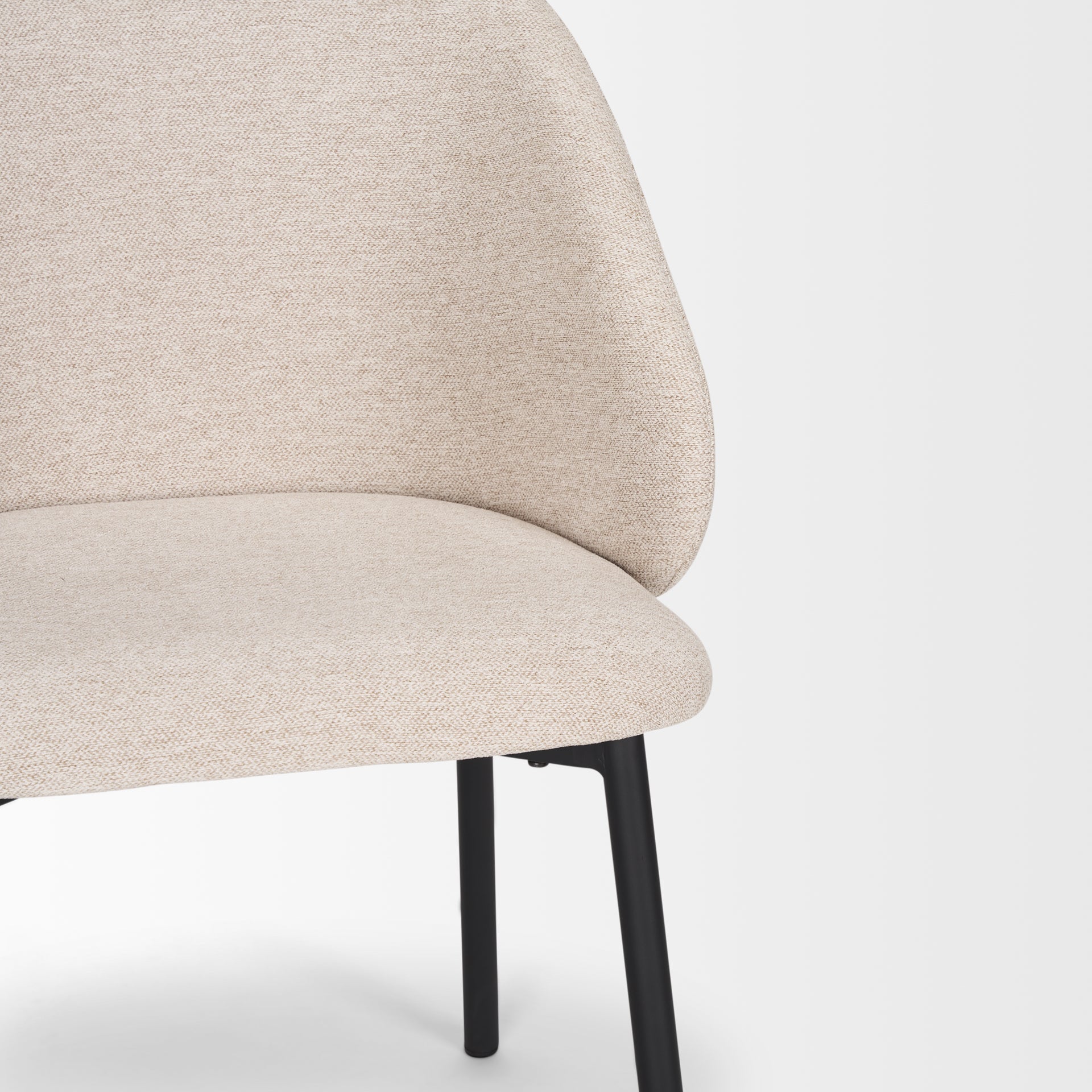 Shannon Dining Chair w/ Oatmeal Fabric & Matte Black Metal - Central Designs