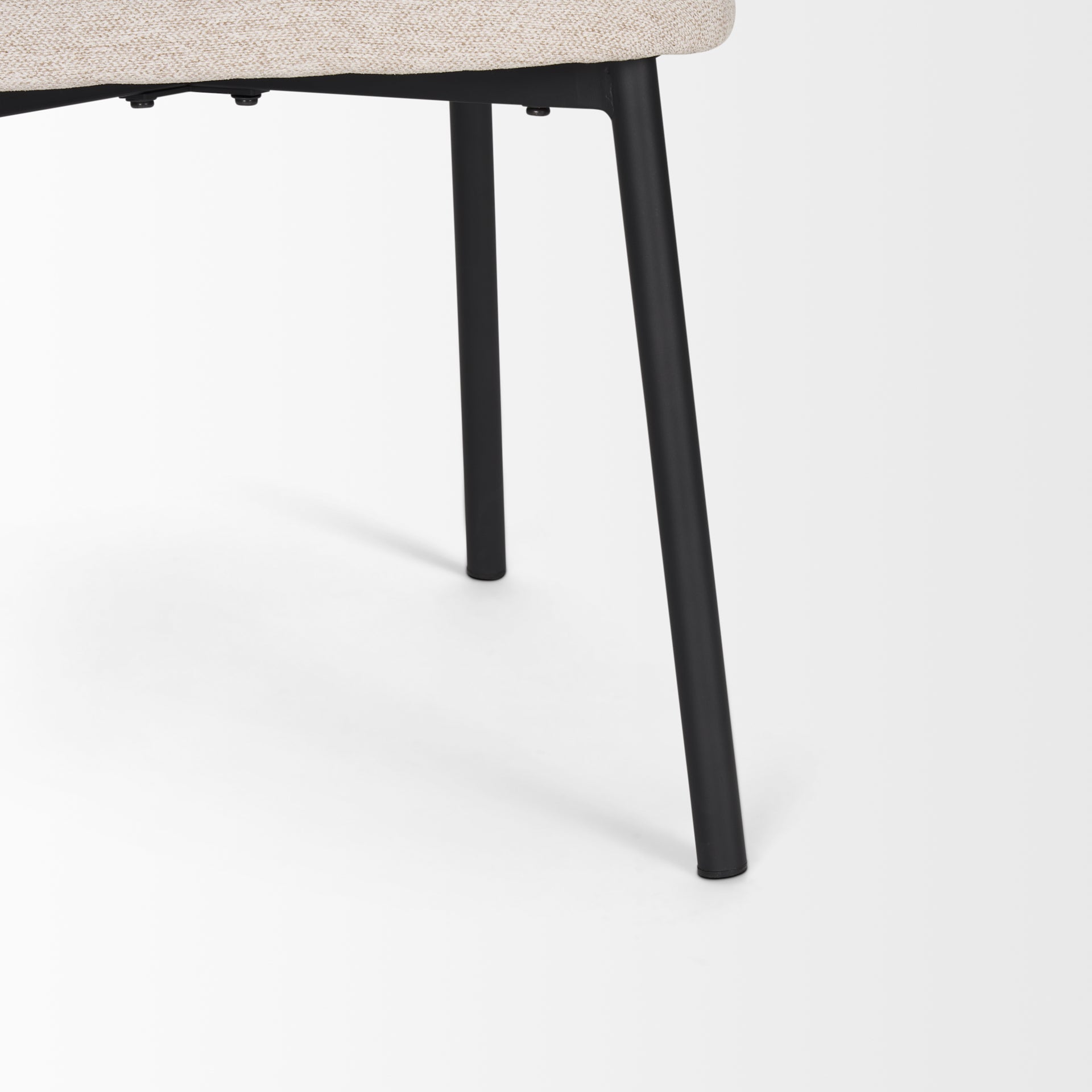 Shannon Dining Chair w/ Oatmeal Fabric & Matte Black Metal - Central Designs