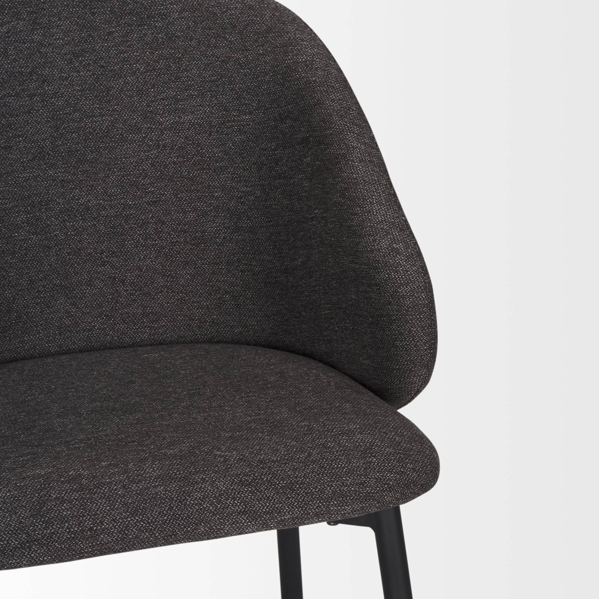 Shannon Dining Chair w/ Gray Fabric & Matte Black Metal - Central Designs