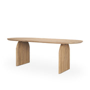 Isla Oval Dining Table w/Light Brown Wood Top & Arched Legs - Central Designs
