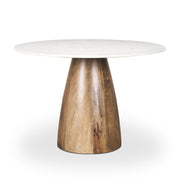 Allyson 42" Medium Brown w/ White Marble Top Dining Table - Central Designs