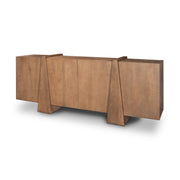 Eula Medium Brown Wood 4 - Door Sideboard - Central Designs