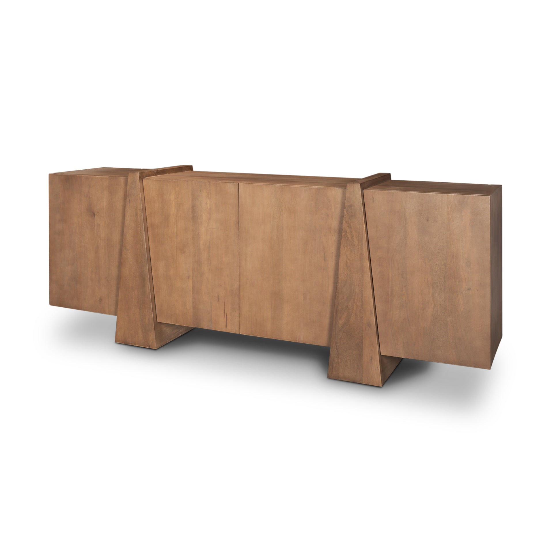 Eula Medium Brown Wood 4 - Door Sideboard - Central Designs