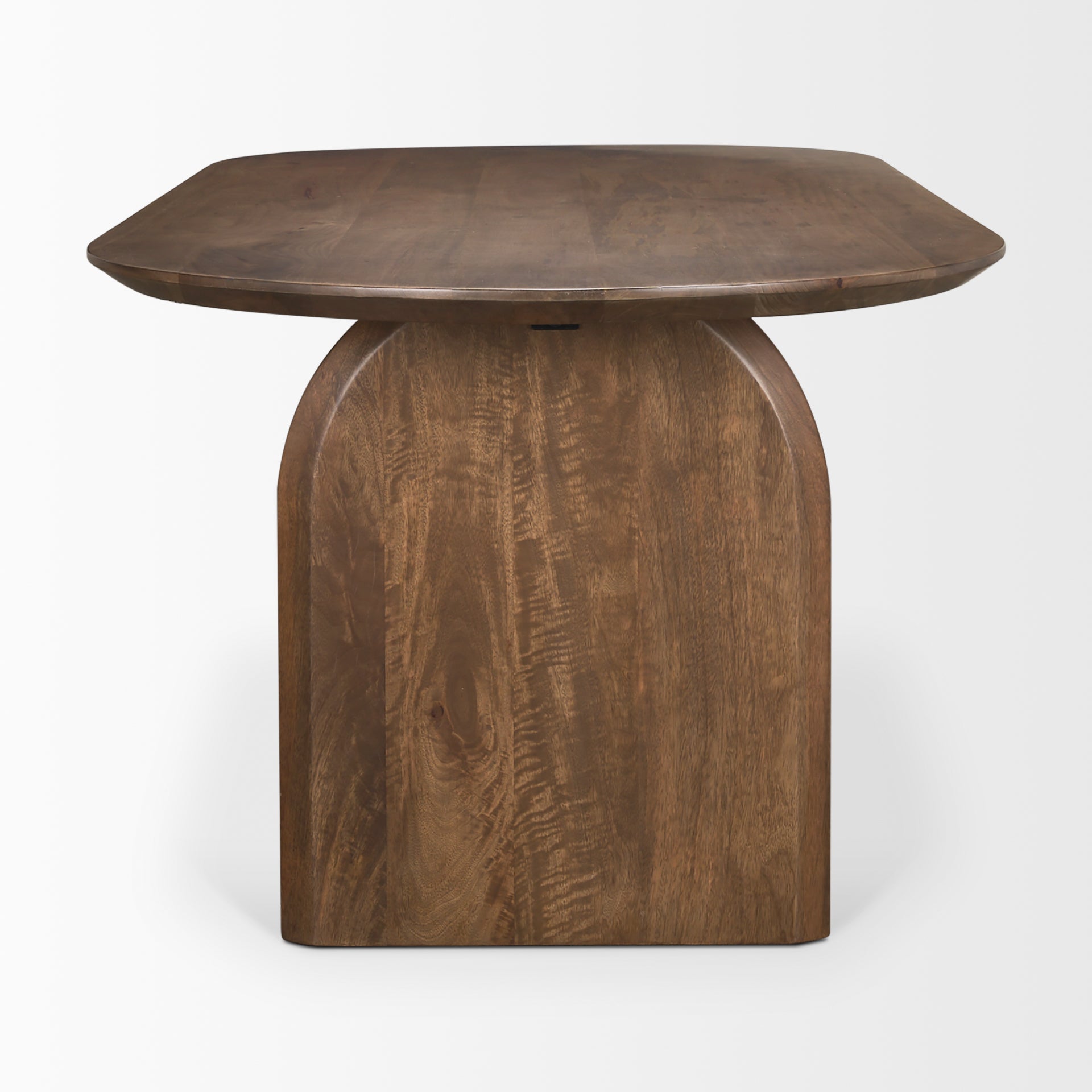 Isla Oval Dining Table w/Dark Brown Wood Top & Arched Legs - Central Designs