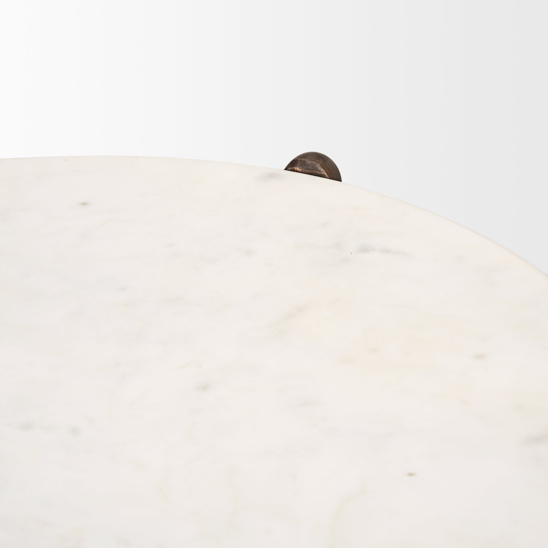 Rumer Dark Brown Wood w/ White Marble Side Table - Central Designs