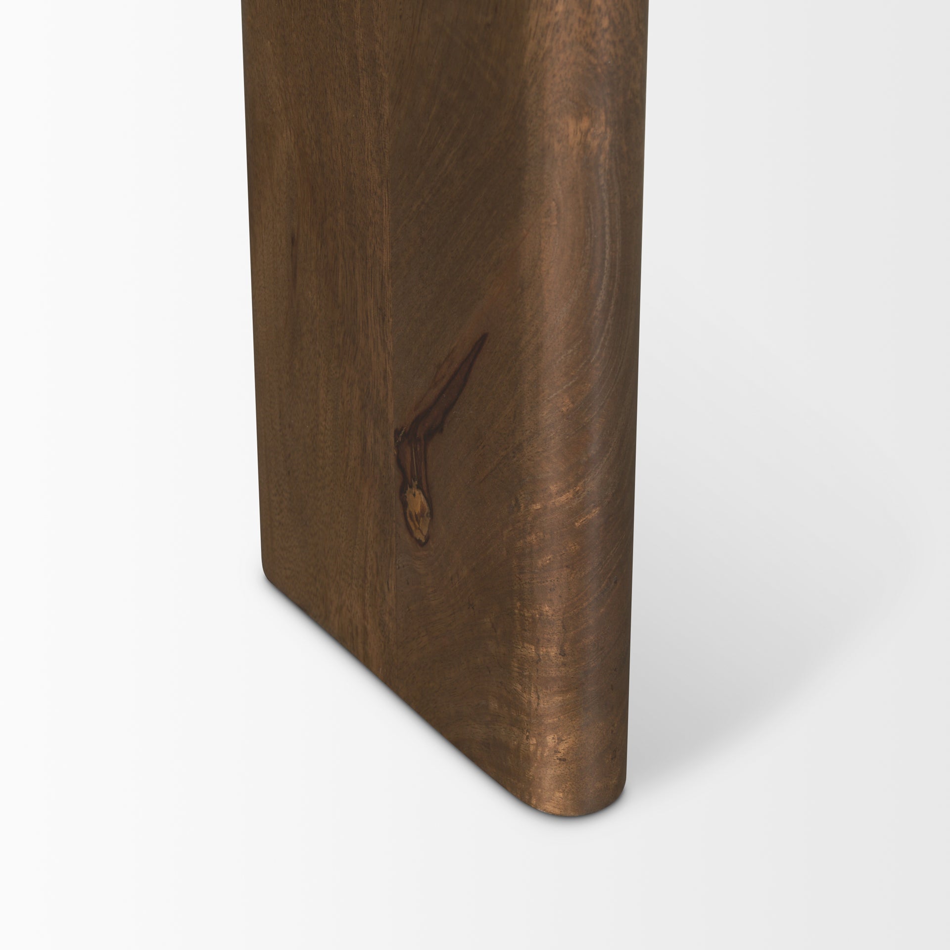 Rumer Dark Brown Wood w/ White Marble Side Table - Central Designs
