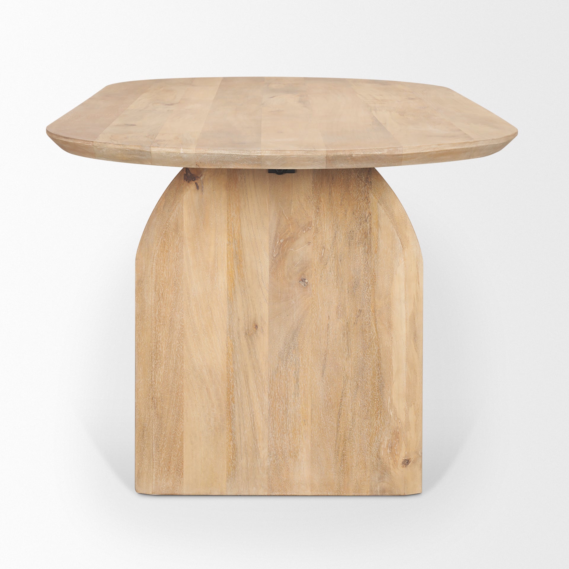 Isla Oval Dining Table w/Light Brown Wood Top & Arched Legs - Central Designs