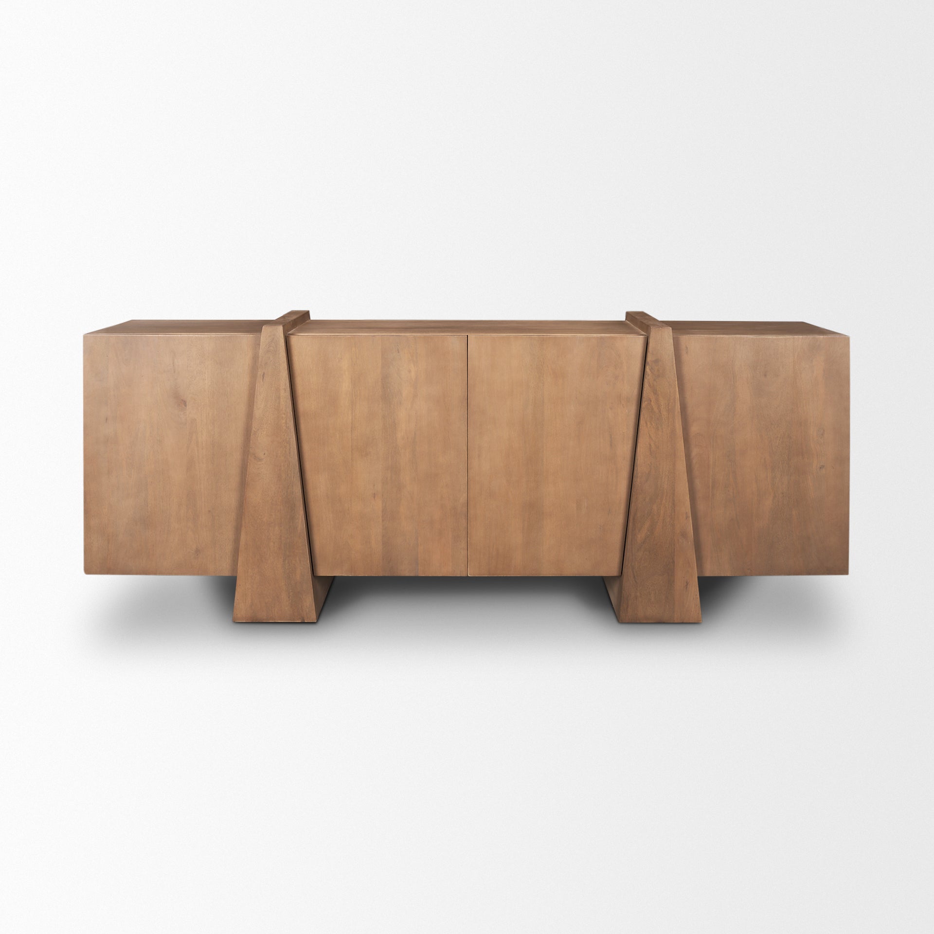 Eula Medium Brown Wood 4 - Door Sideboard - Central Designs