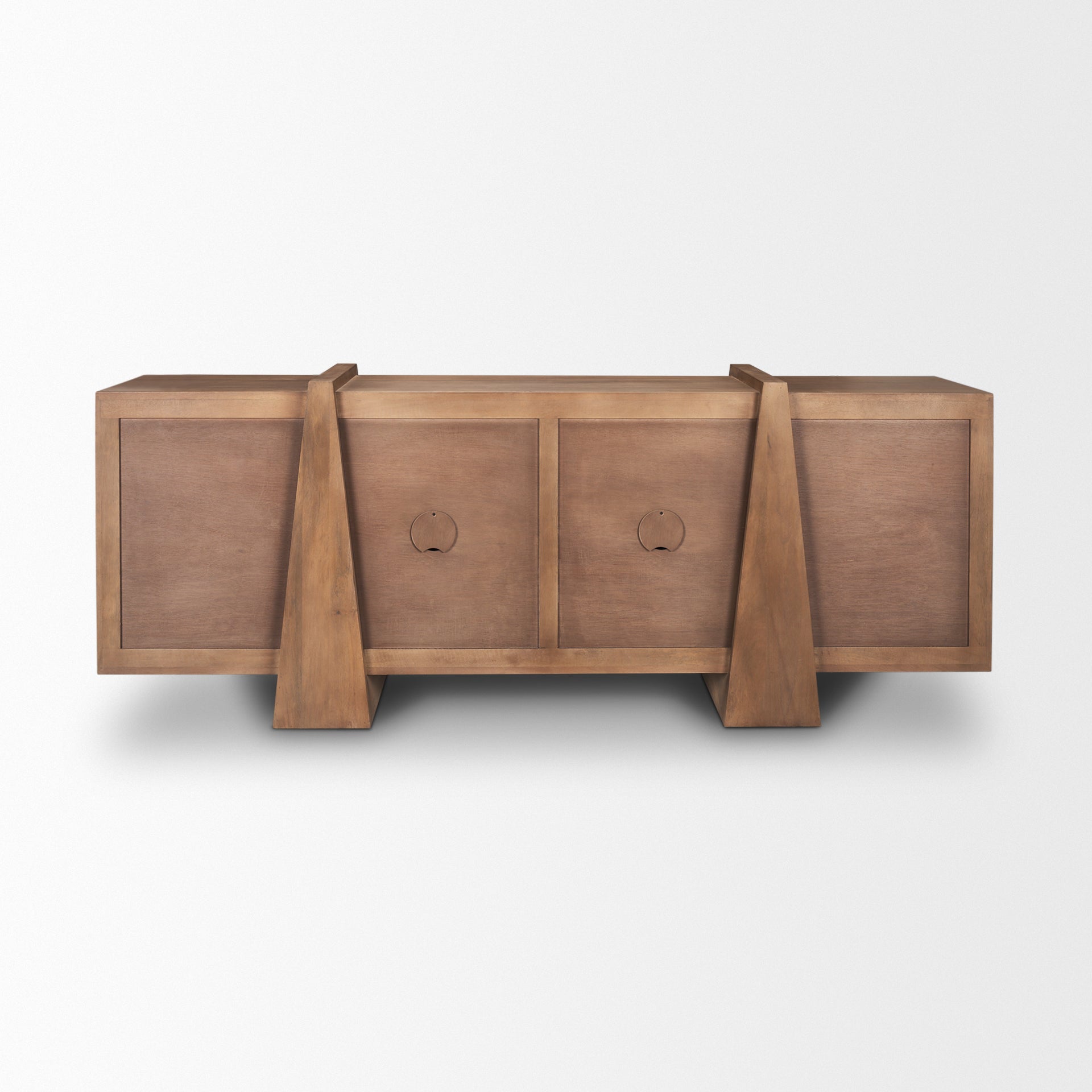 Eula Medium Brown Wood 4 - Door Sideboard - Central Designs