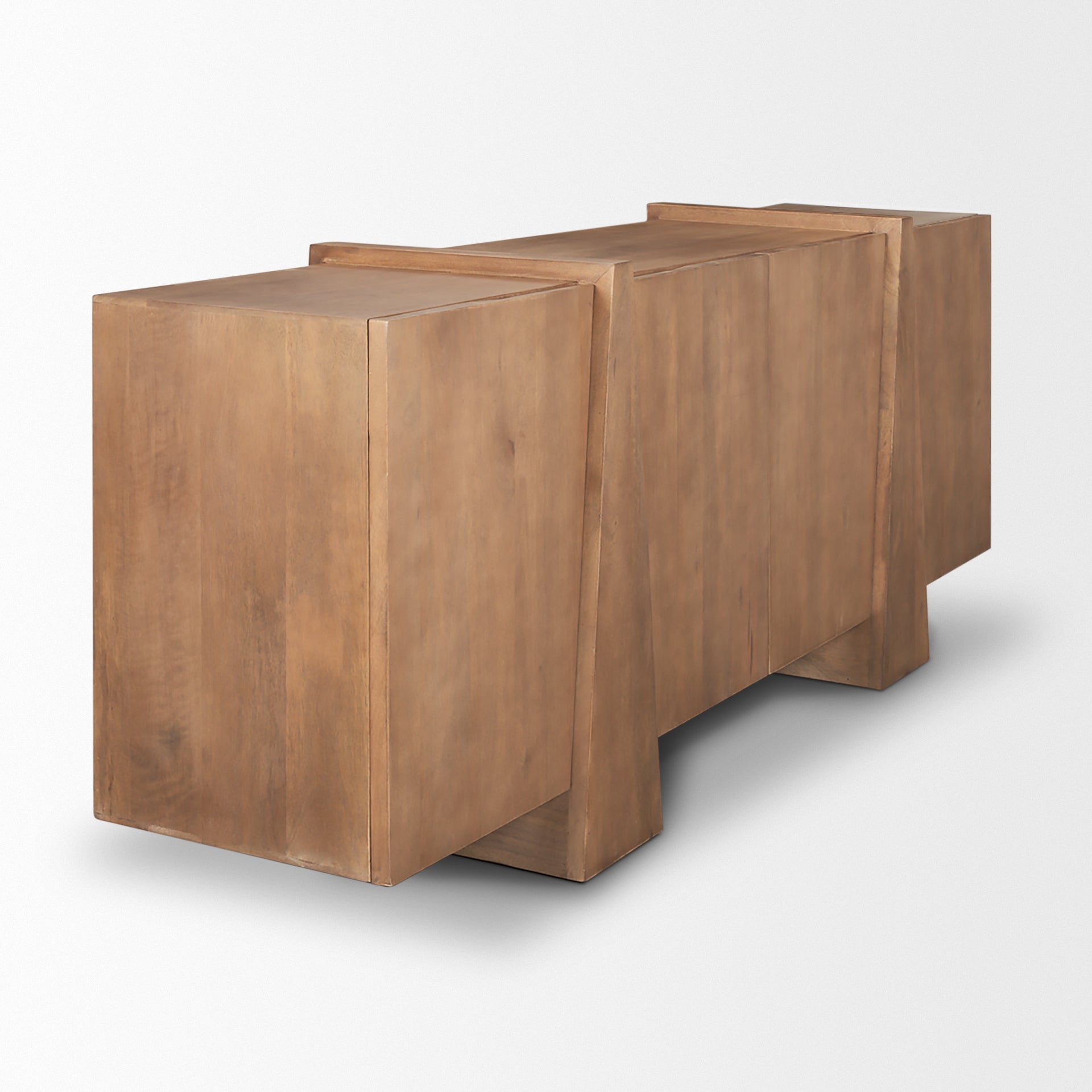 Eula Medium Brown Wood 4 - Door Sideboard - Central Designs