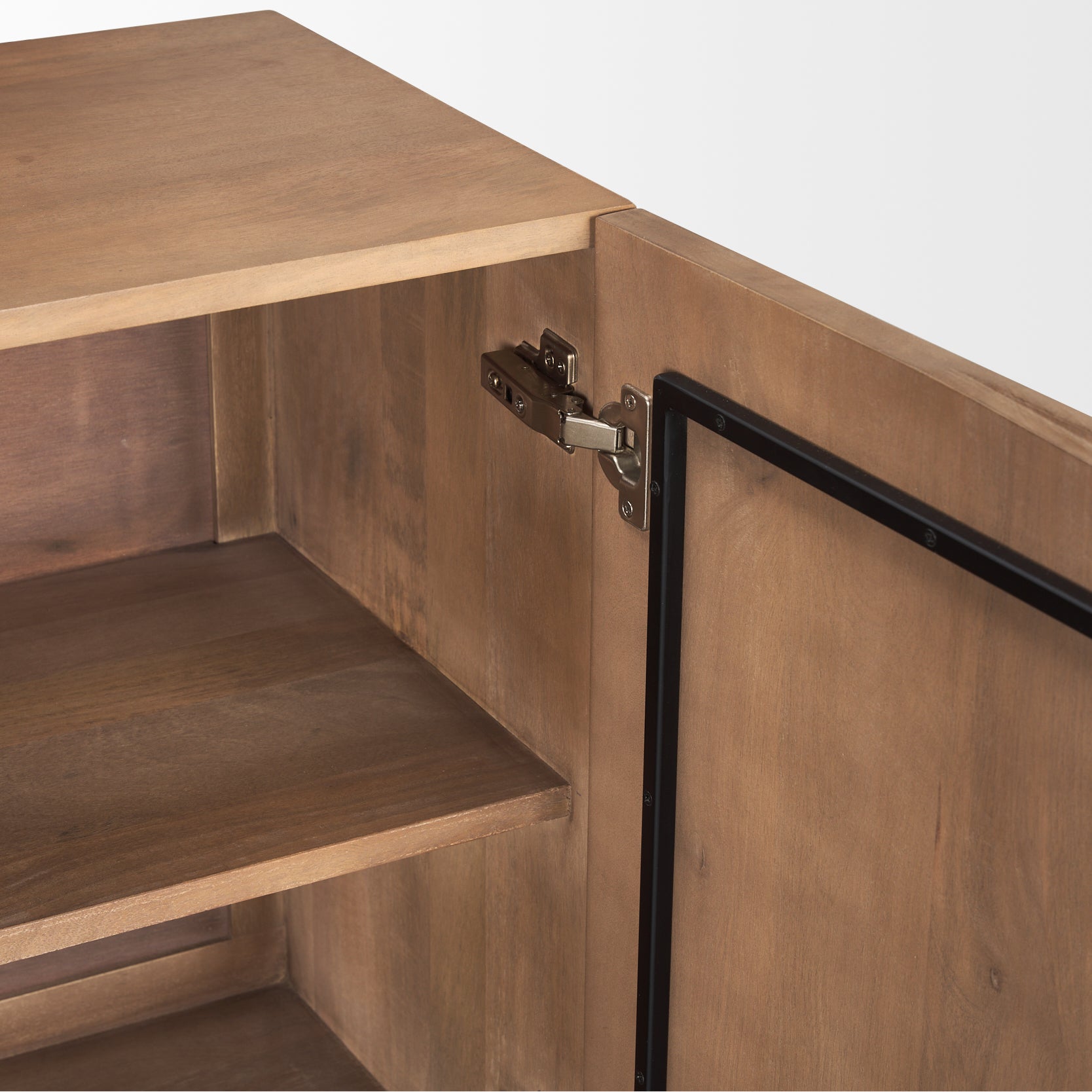 Eula Medium Brown Wood 4 - Door Sideboard - Central Designs