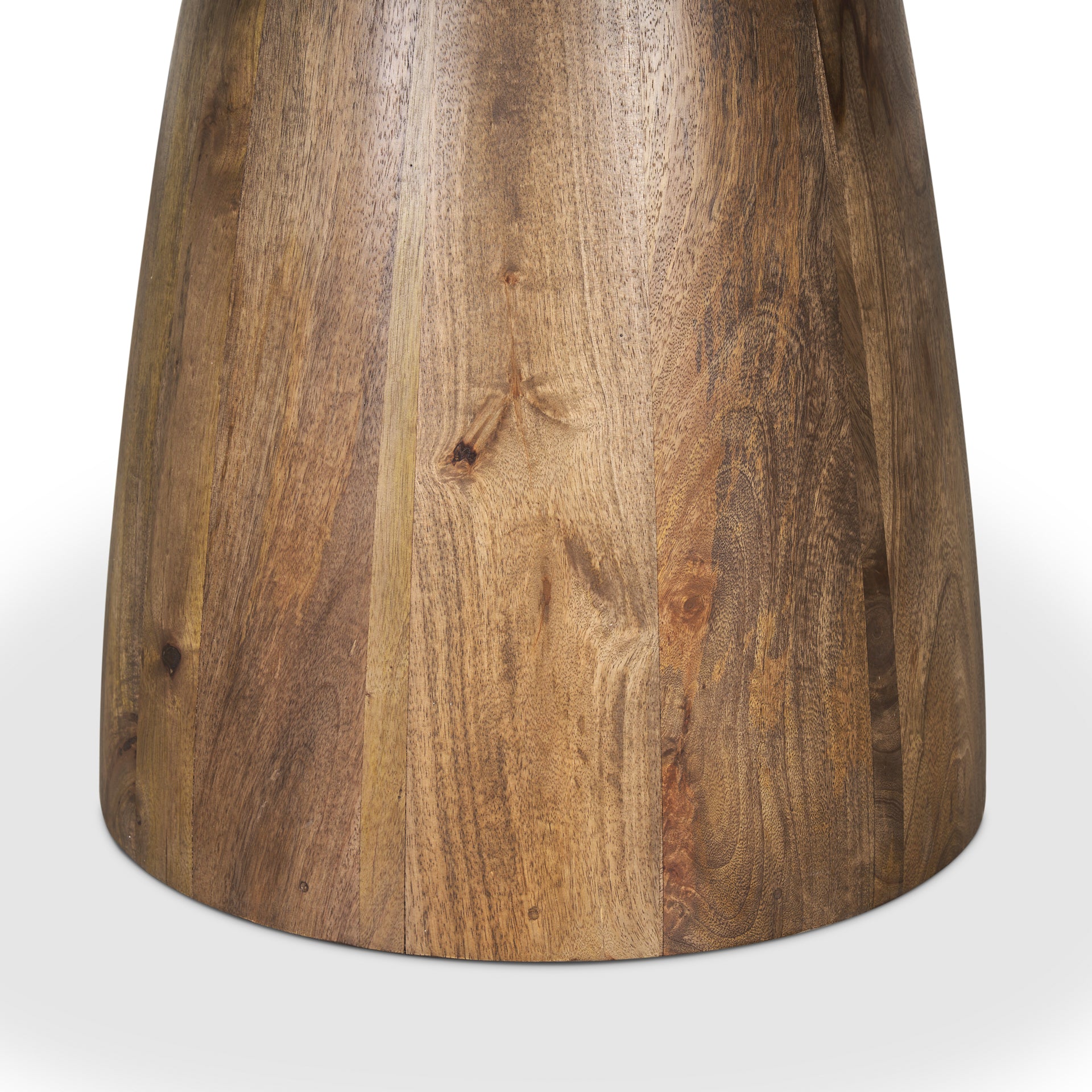 Allyson 42" Round Brown Wood Pedestal w/ Savar Pink Marble Top Dining Table - Central Designs