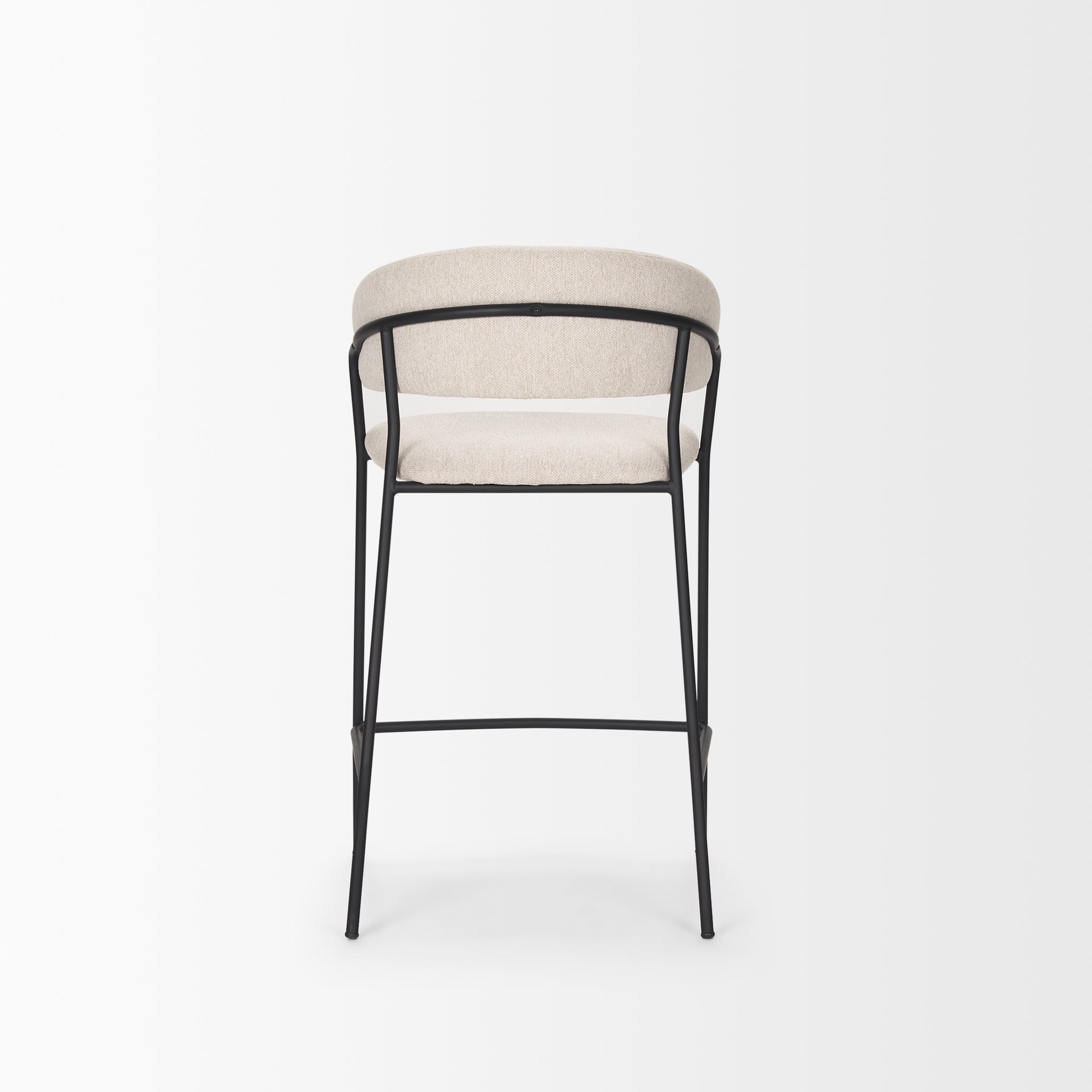Carolyn Counter Stool w/ Oatmeal Fabric & Matte Black Metal - Central Designs