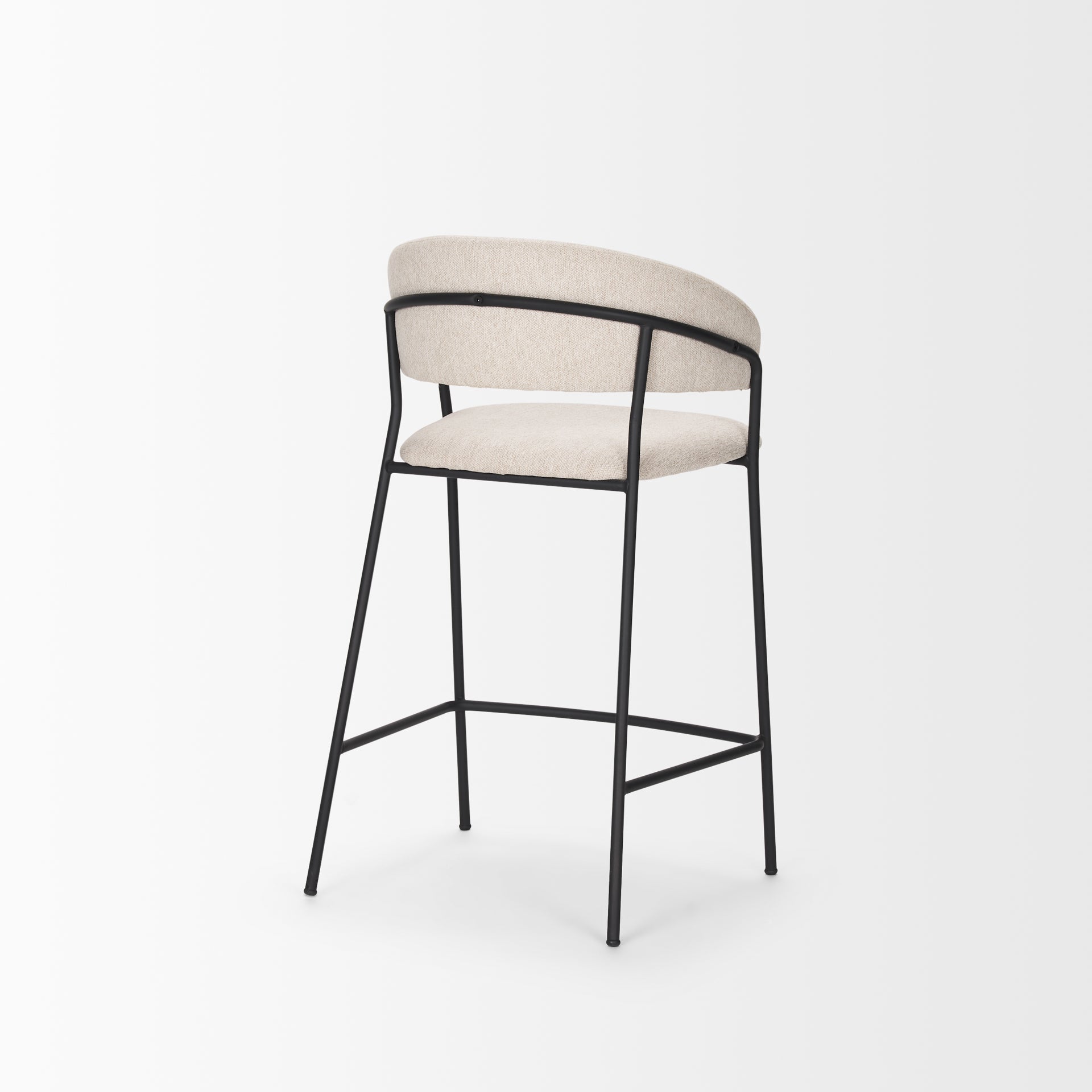 Carolyn Counter Stool w/ Oatmeal Fabric & Matte Black Metal - Central Designs