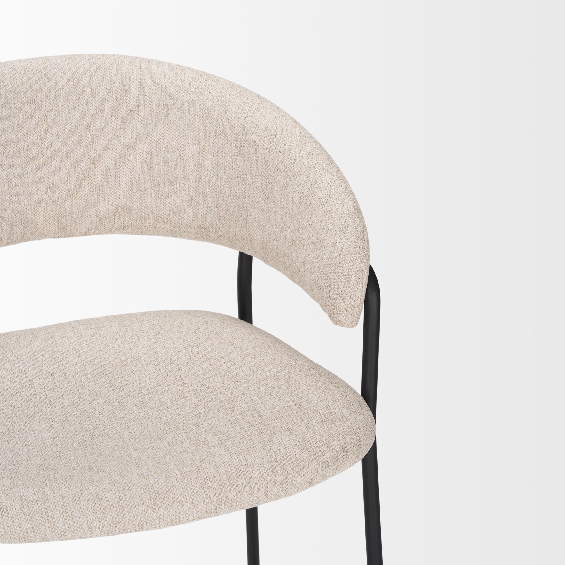 Carolyn Counter Stool w/ Oatmeal Fabric & Matte Black Metal - Central Designs