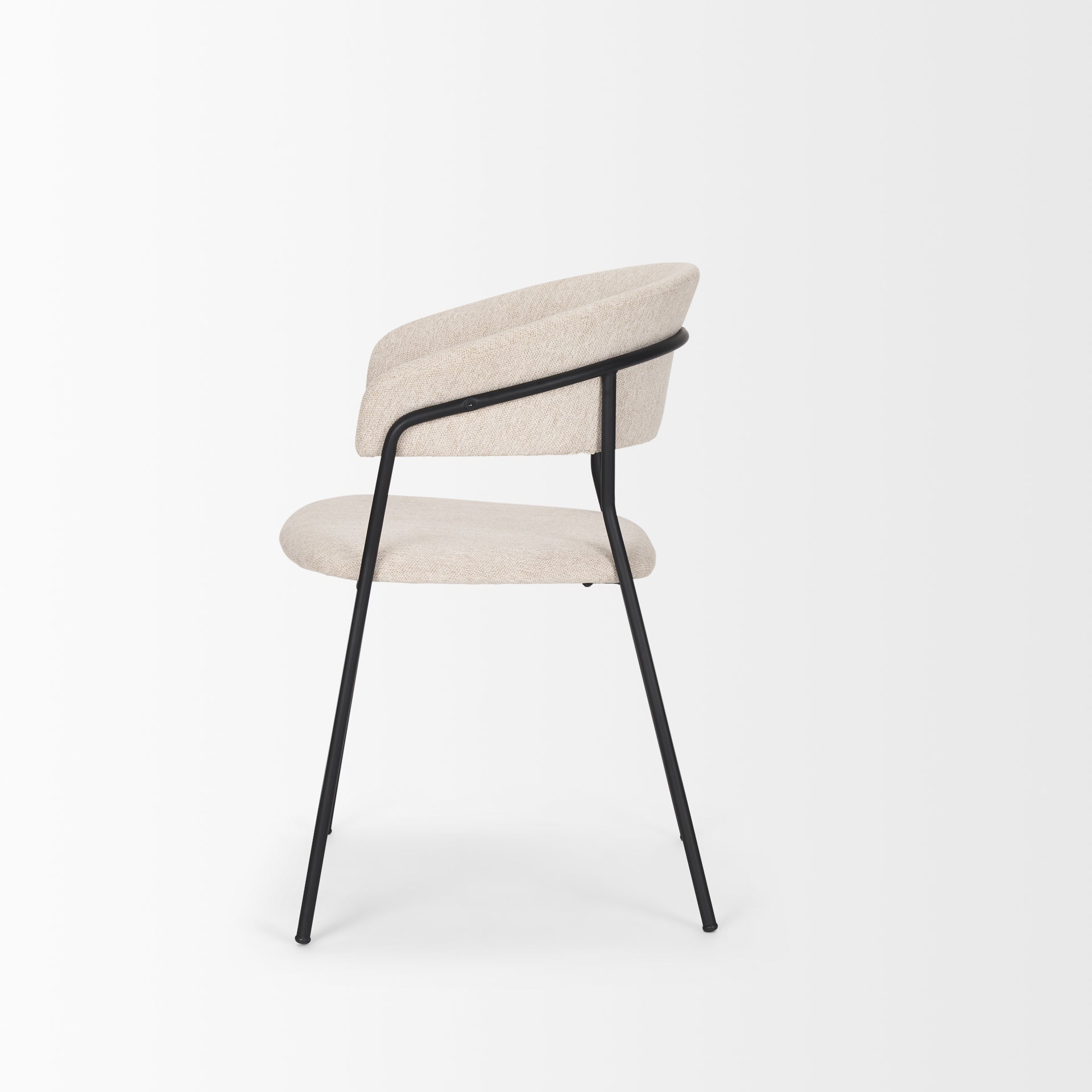 Carolyn Dining Chair w/ Oatmeal Fabric & Matte Black Metal - Central Designs