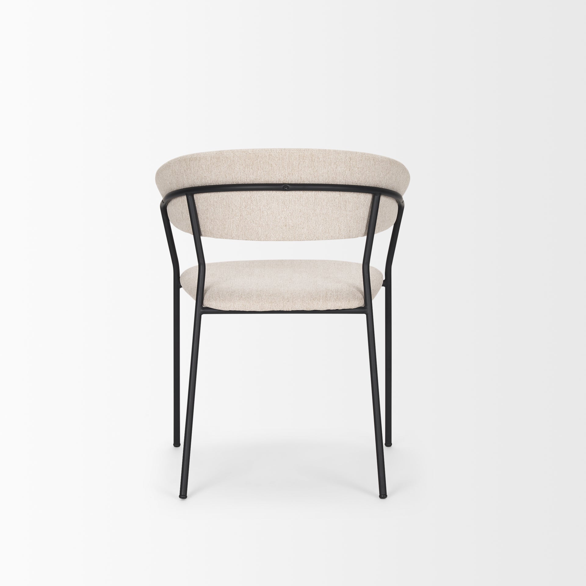 Carolyn Dining Chair w/ Oatmeal Fabric & Matte Black Metal - Central Designs